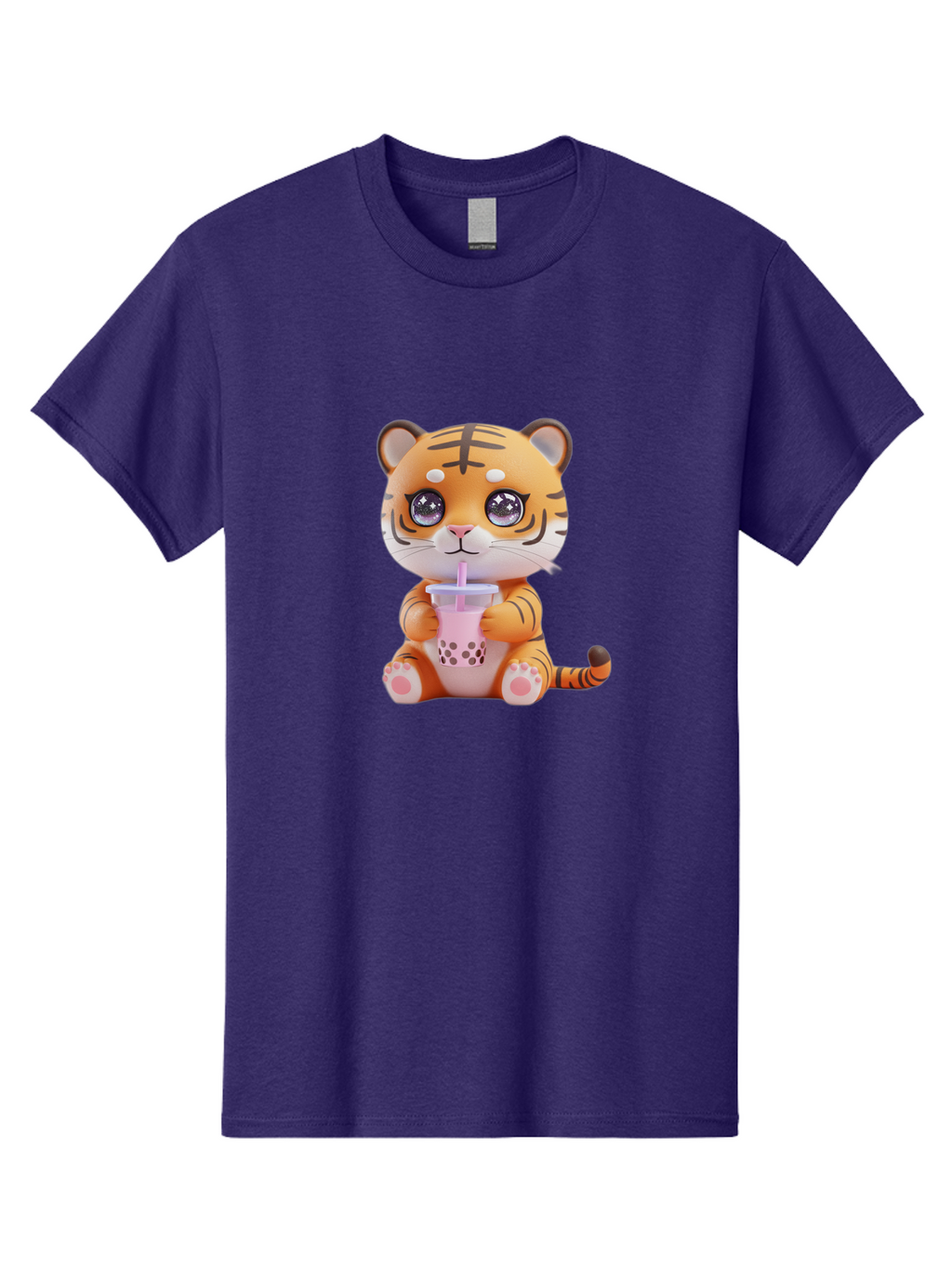 Tiger-Drinking-Bubble-Tea-2 Men'S Graphic Tee, 100% Cotton, Comfortable Casual Summer Wear, Machine Washable, Vintage Camera, Old Camera, Antique Camera, Black Camera, Classic Photography, Photography Equipment, Nostalgic Device, Film Camera, Ban768
