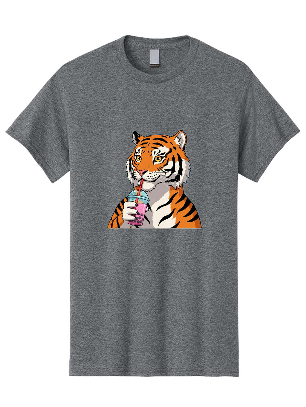 Tiger-Drinking-Bubble-Tea Men'S Graphic Tee, 100% Cotton, Comfortable Casual Summer Wear, Machine Washable, Vintage Camera, Old Camera, Antique Camera, Black Camera, Classic Photography, Photography Equipment, Nostalgic Device, Film Camera, Ban769