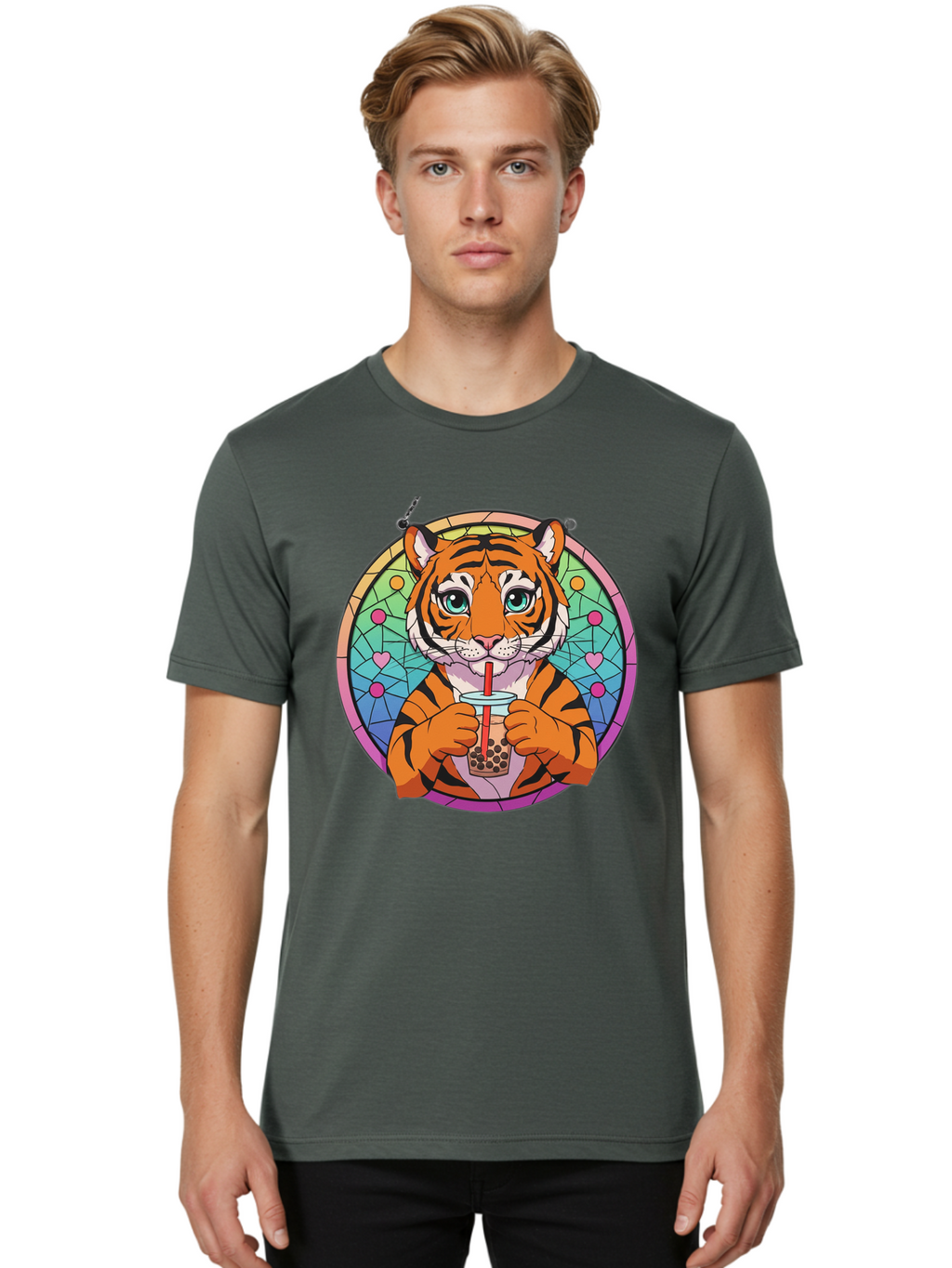 Tiger-With-Boba-Tea Men'S Graphic Tee, 100% Cotton, Comfortable Casual Summer Wear, Machine Washable, Vintage Camera, Old Camera, Antique Camera, Black Camera, Classic Photography, Photography Equipment, Nostalgic Device, Film Camera, Ban770