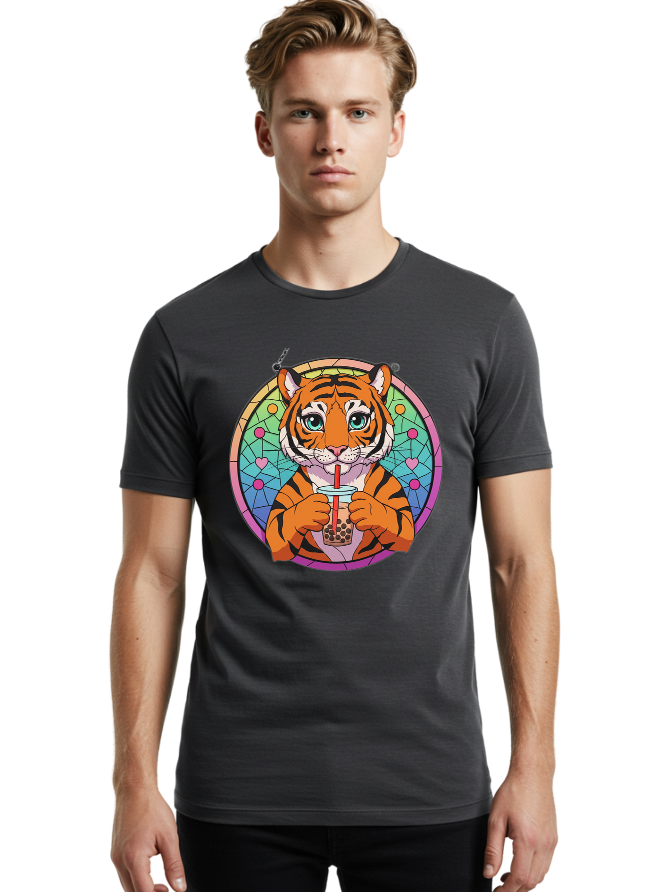 Tiger-With-Boba-Tea Men'S Graphic Tee, 100% Cotton, Comfortable Casual Summer Wear, Machine Washable, Vintage Camera, Old Camera, Antique Camera, Black Camera, Classic Photography, Photography Equipment, Nostalgic Device, Film Camera, Ban770