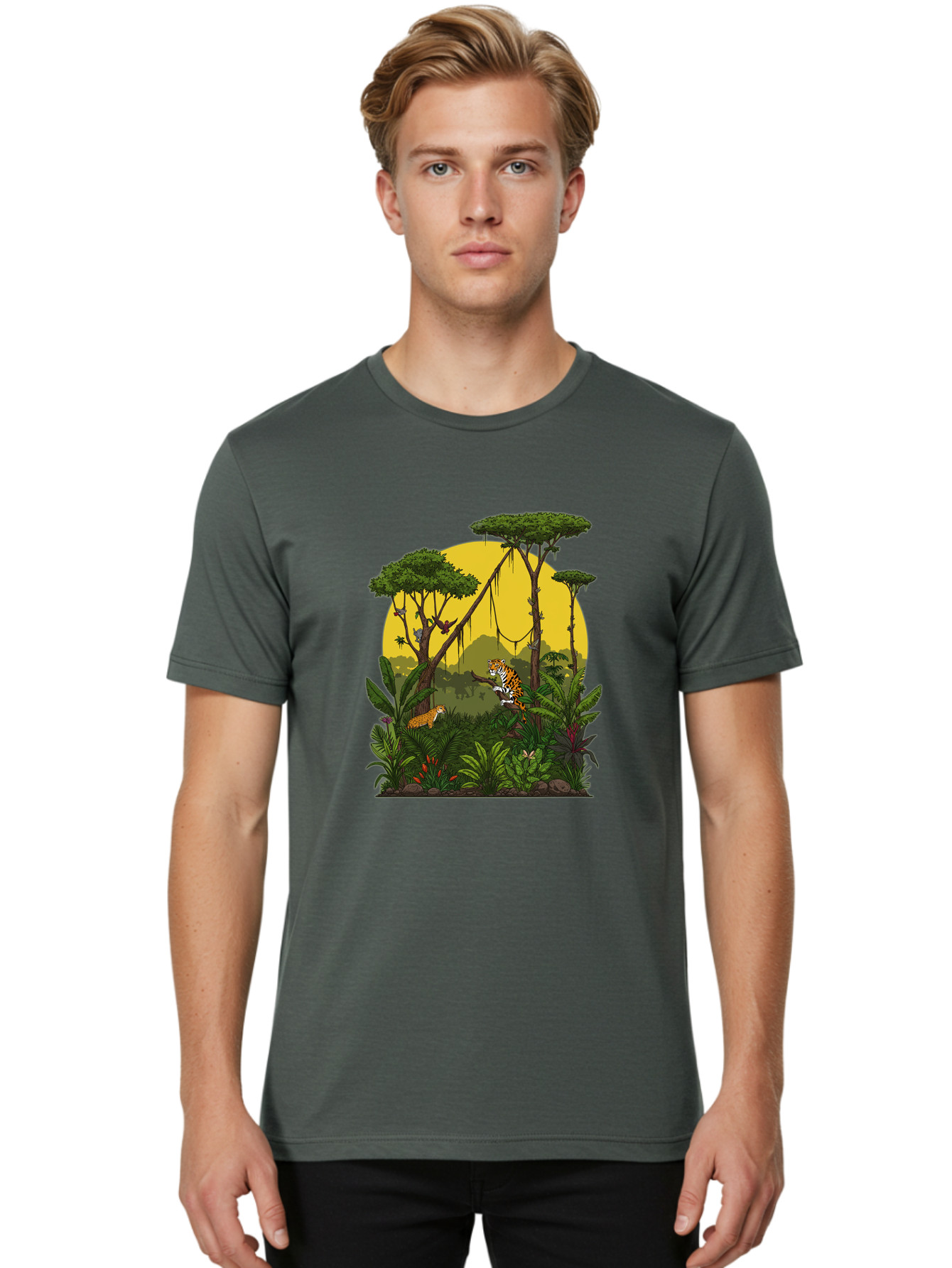 Tigers-In-Jungle Men'S Graphic Tee, 100% Cotton, Comfortable Casual Summer Wear, Machine Washable, Vintage Camera, Old Camera, Antique Camera, Black Camera, Classic Photography, Photography Equipment, Nostalgic Device, Film Camera, Camera Art Ban771