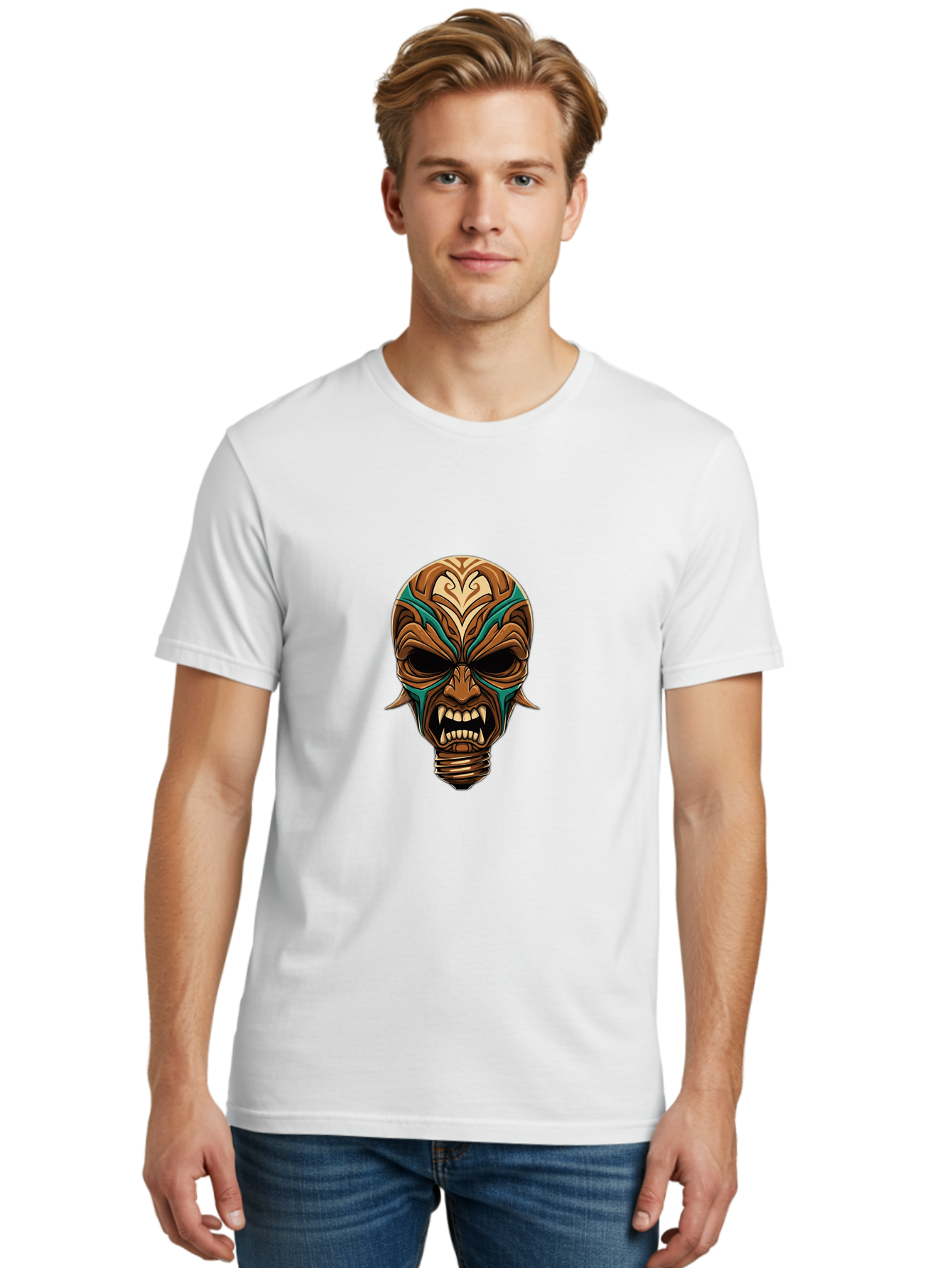 Tiki-Skull Men'S Graphic Tee, 100% Cotton, Comfortable Casual Summer Wear, Machine Washable, Vintage Camera, Old Camera, Antique Camera, Black Camera, Classic Photography, Photography Equipment, Nostalgic Device, Film Camera, Camera Art Ban772