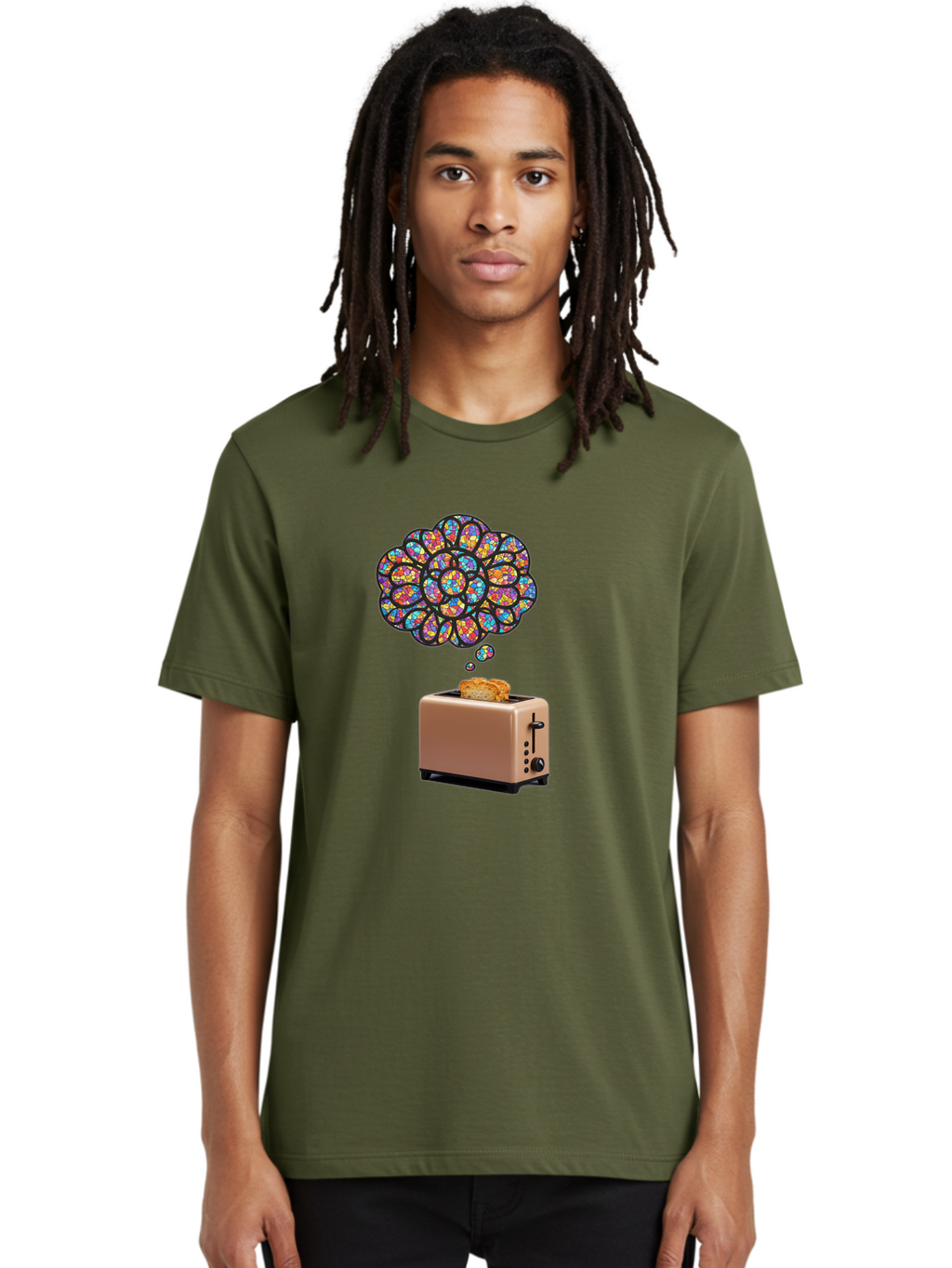 Toast-And-Thought-Bubble Men'S Graphic Tee, 100% Cotton, Comfortable Casual Summer Wear, Machine Washable, Vintage Camera, Old Camera, Antique Camera, Black Camera, Classic Photography, Photography Equipment, Nostalgic Device, Film Camera, Ban778