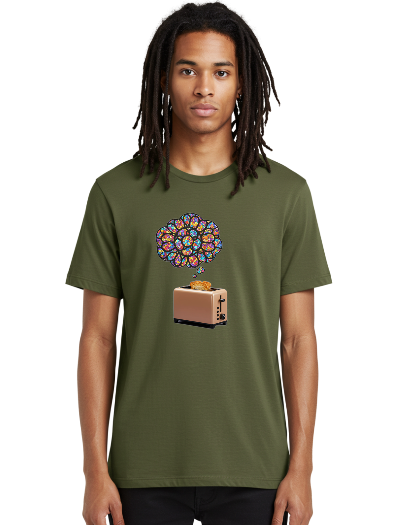Toast-And-Thought-Bubble Men'S Graphic Tee, 100% Cotton, Comfortable Casual Summer Wear, Machine Washable, Vintage Camera, Old Camera, Antique Camera, Black Camera, Classic Photography, Photography Equipment, Nostalgic Device, Film Camera, Ban778