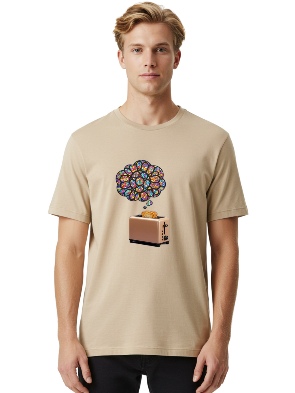 Toast-And-Thought-Bubble Men'S Graphic Tee, 100% Cotton, Comfortable Casual Summer Wear, Machine Washable, Vintage Camera, Old Camera, Antique Camera, Black Camera, Classic Photography, Photography Equipment, Nostalgic Device, Film Camera, Ban778