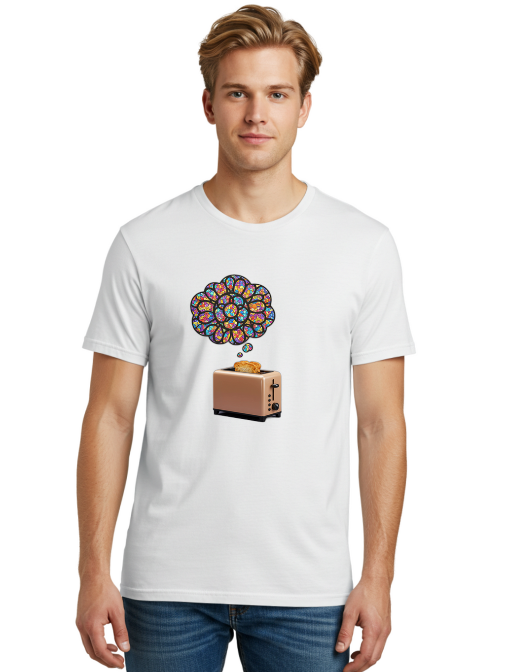 Toast-And-Thought-Bubble Men'S Graphic Tee, 100% Cotton, Comfortable Casual Summer Wear, Machine Washable, Vintage Camera, Old Camera, Antique Camera, Black Camera, Classic Photography, Photography Equipment, Nostalgic Device, Film Camera, Ban778