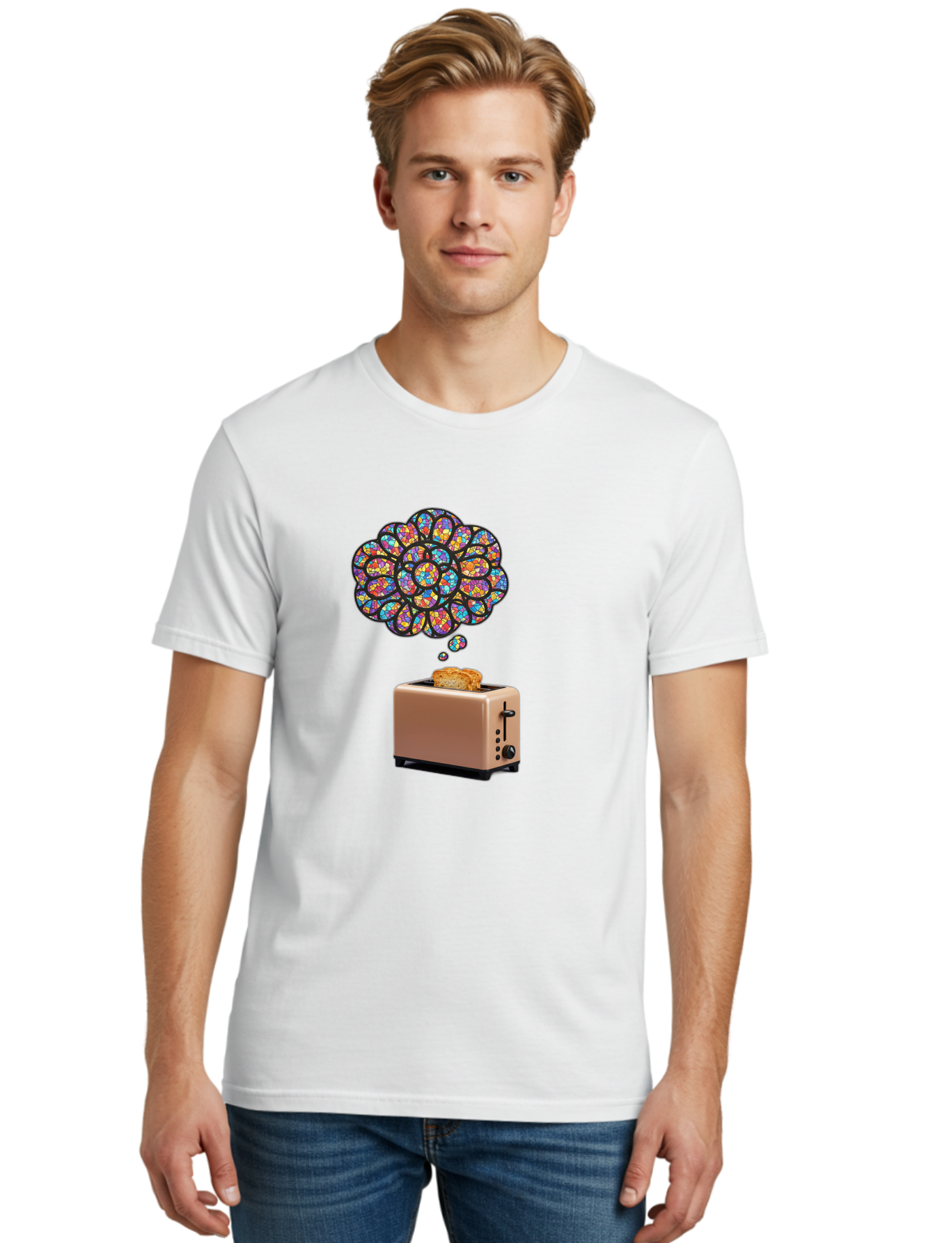 Toast-And-Thought-Bubble Men'S Graphic Tee, 100% Cotton, Comfortable Casual Summer Wear, Machine Washable, Vintage Camera, Old Camera, Antique Camera, Black Camera, Classic Photography, Photography Equipment, Nostalgic Device, Film Camera, Ban778