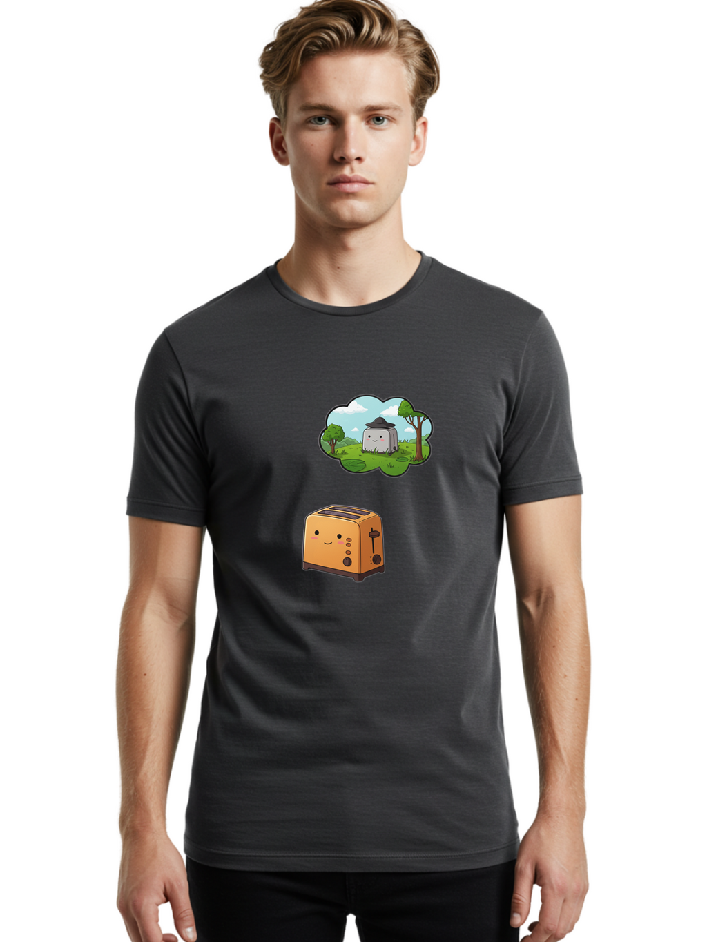 Toaster-And-Bread Men'S Graphic Tee, 100% Cotton, Comfortable Casual Summer Wear, Machine Washable, Vintage Camera, Old Camera, Antique Camera, Black Camera, Classic Photography, Photography Equipment, Nostalgic Device, Film Camera, Camera Art Ban780