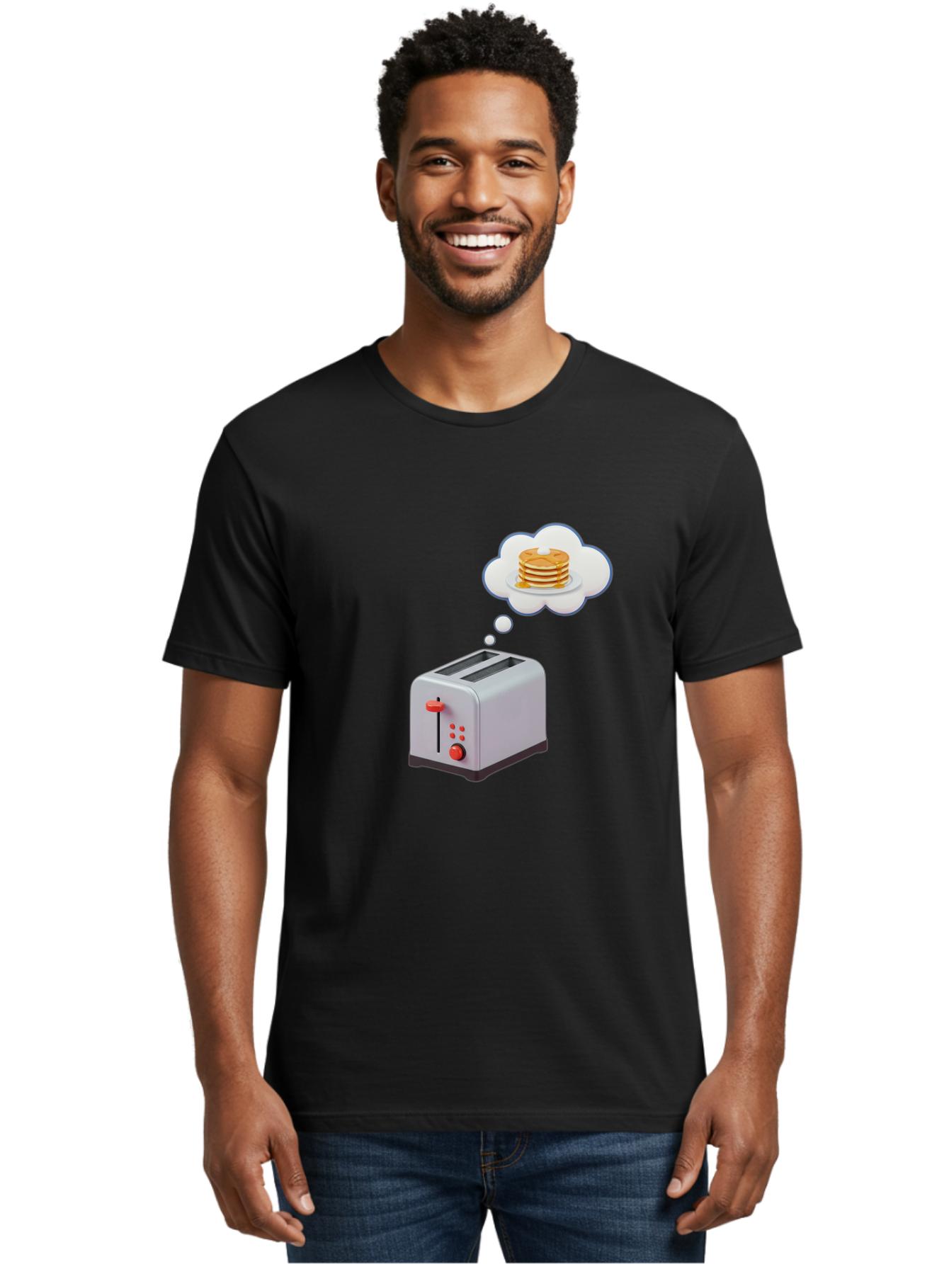 Toaster-Dreaming-Of-Pancakes Men'S Graphic Tee, 100% Cotton, Comfortable Casual Summer Wear, Machine Washable, Vintage Camera, Old Camera, Antique Camera, Black Camera, Classic Photography, Photography Equipment, Nostalgic Device, Film Camera, Ban781