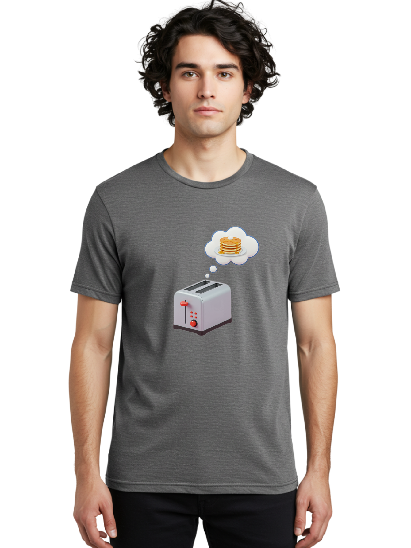 Toaster-Dreaming-Of-Pancakes Men'S Graphic Tee, 100% Cotton, Comfortable Casual Summer Wear, Machine Washable, Vintage Camera, Old Camera, Antique Camera, Black Camera, Classic Photography, Photography Equipment, Nostalgic Device, Film Camera, Ban781