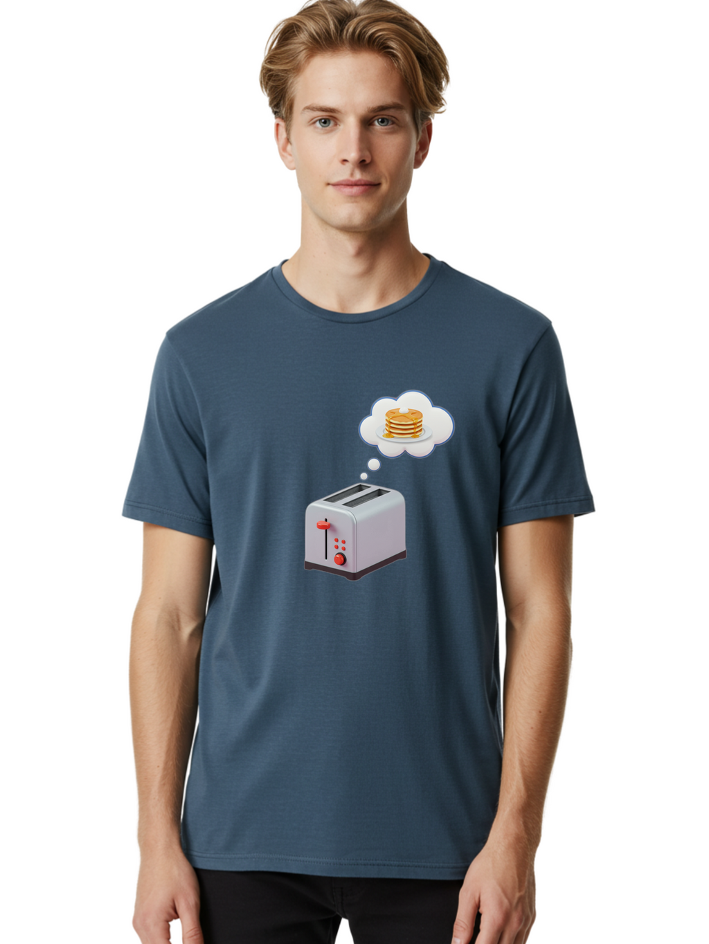 Toaster-Dreaming-Of-Pancakes Men'S Graphic Tee, 100% Cotton, Comfortable Casual Summer Wear, Machine Washable, Vintage Camera, Old Camera, Antique Camera, Black Camera, Classic Photography, Photography Equipment, Nostalgic Device, Film Camera, Ban781