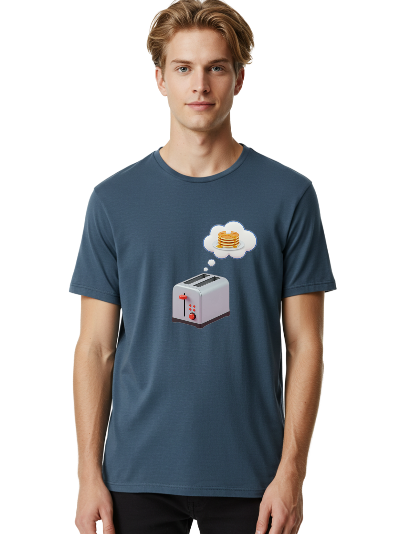 Toaster-Dreaming-Of-Pancakes Men'S Graphic Tee, 100% Cotton, Comfortable Casual Summer Wear, Machine Washable, Vintage Camera, Old Camera, Antique Camera, Black Camera, Classic Photography, Photography Equipment, Nostalgic Device, Film Camera, Ban781
