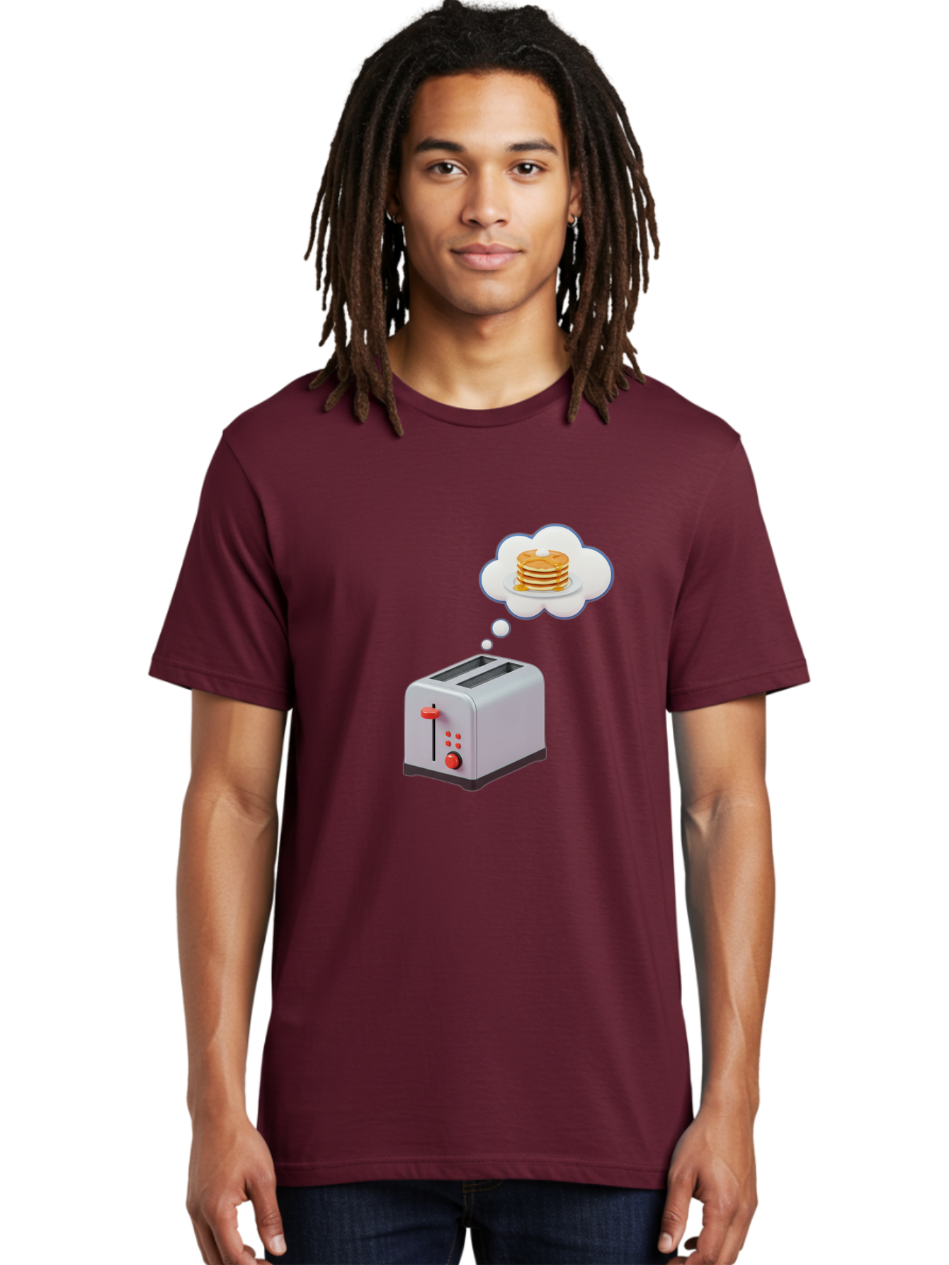 Toaster-Dreaming-Of-Pancakes Men'S Graphic Tee, 100% Cotton, Comfortable Casual Summer Wear, Machine Washable, Vintage Camera, Old Camera, Antique Camera, Black Camera, Classic Photography, Photography Equipment, Nostalgic Device, Film Camera, Ban781