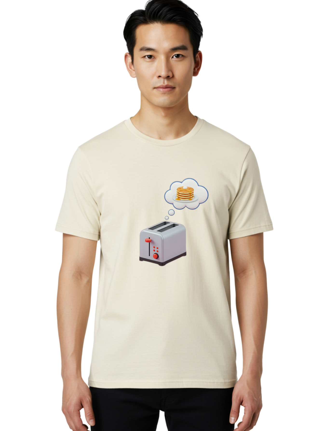 Toaster-Dreaming-Of-Pancakes Men'S Graphic Tee, 100% Cotton, Comfortable Casual Summer Wear, Machine Washable, Vintage Camera, Old Camera, Antique Camera, Black Camera, Classic Photography, Photography Equipment, Nostalgic Device, Film Camera, Ban781