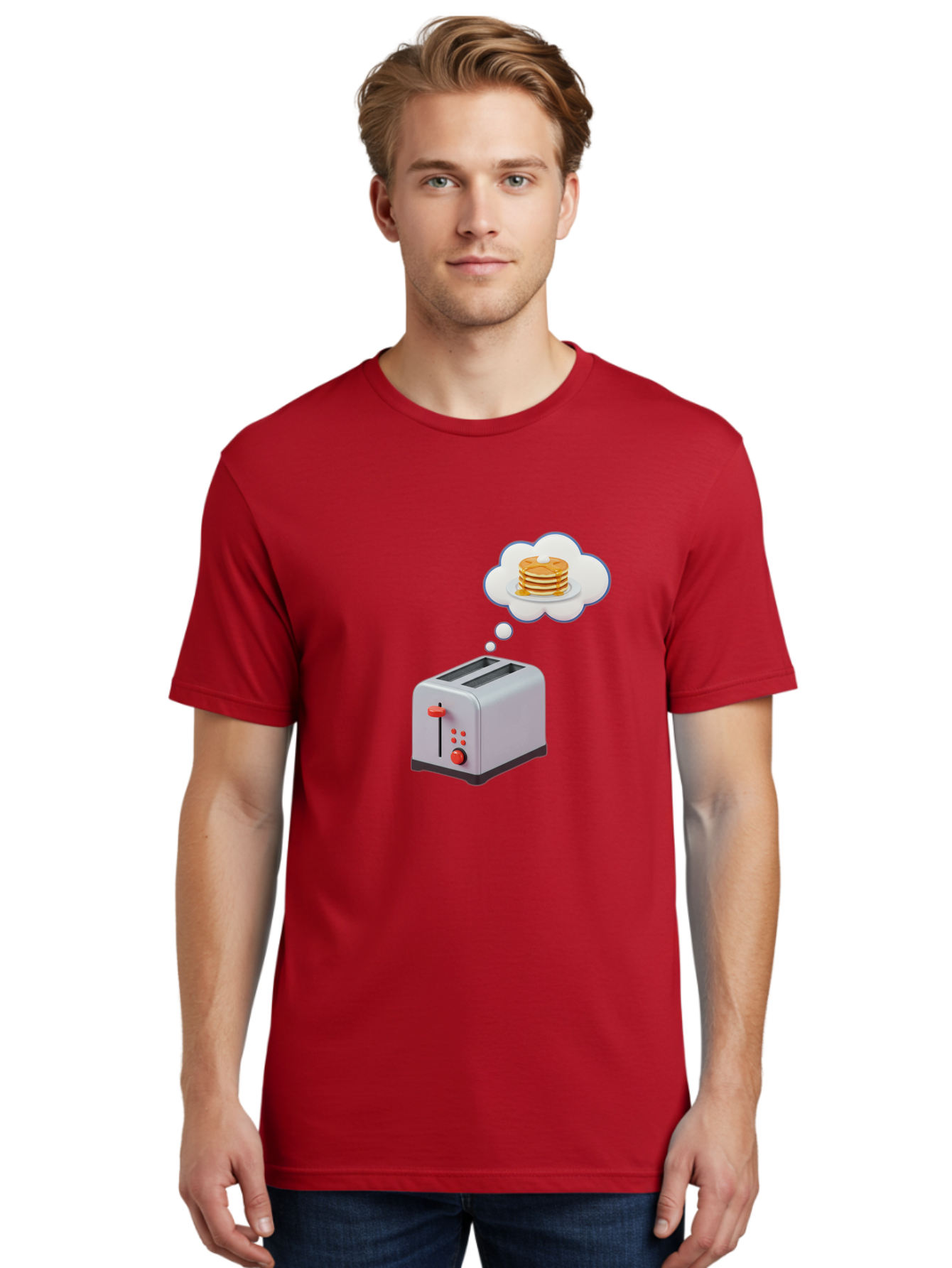 Toaster-Dreaming-Of-Pancakes Men'S Graphic Tee, 100% Cotton, Comfortable Casual Summer Wear, Machine Washable, Vintage Camera, Old Camera, Antique Camera, Black Camera, Classic Photography, Photography Equipment, Nostalgic Device, Film Camera, Ban781