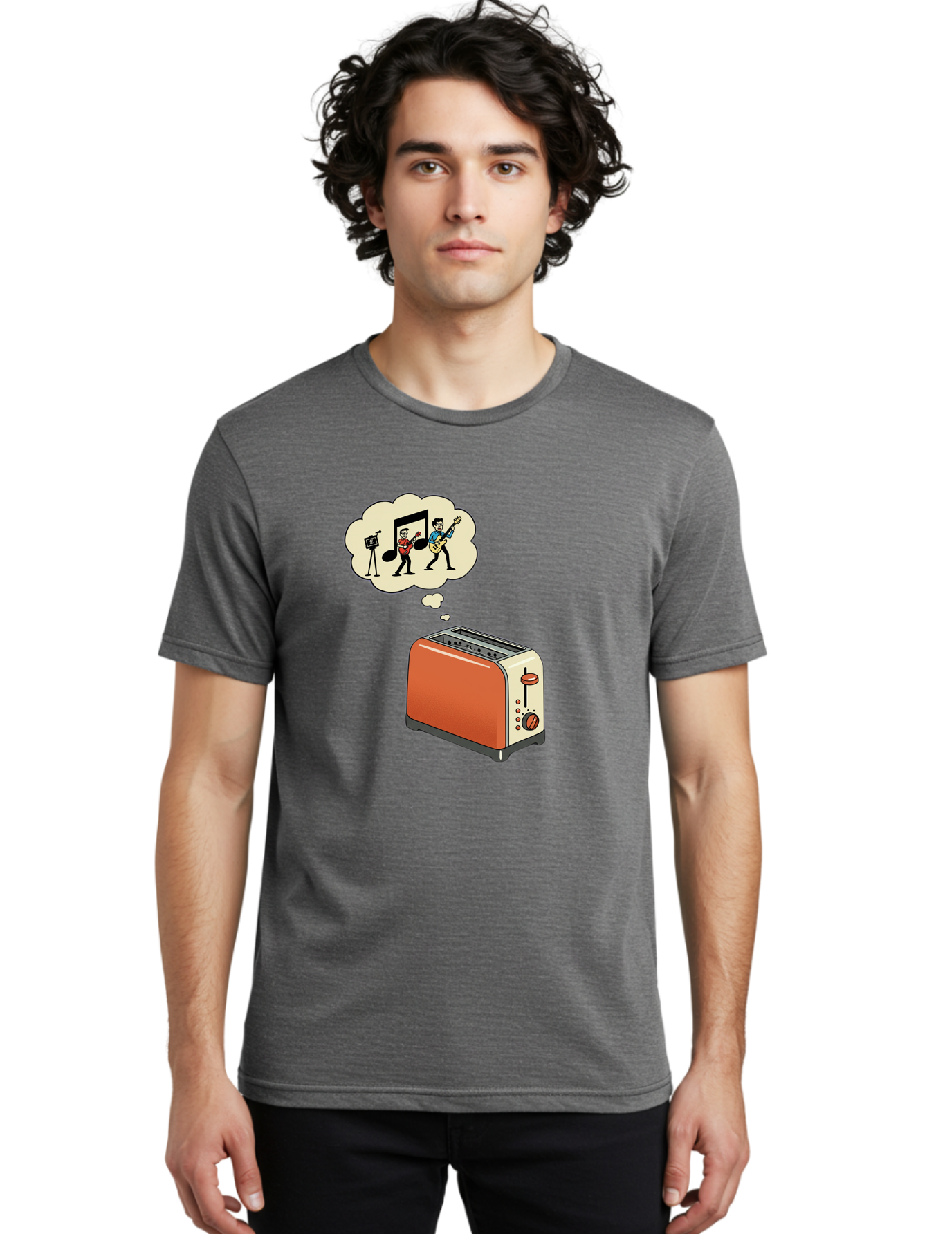 Toaster-Dreams-Of-Music Men'S Graphic Tee, 100% Cotton, Comfortable Casual Summer Wear, Machine Washable, Vintage Camera, Old Camera, Antique Camera, Black Camera, Classic Photography, Photography Equipment, Nostalgic Device, Film Camera, Ban782