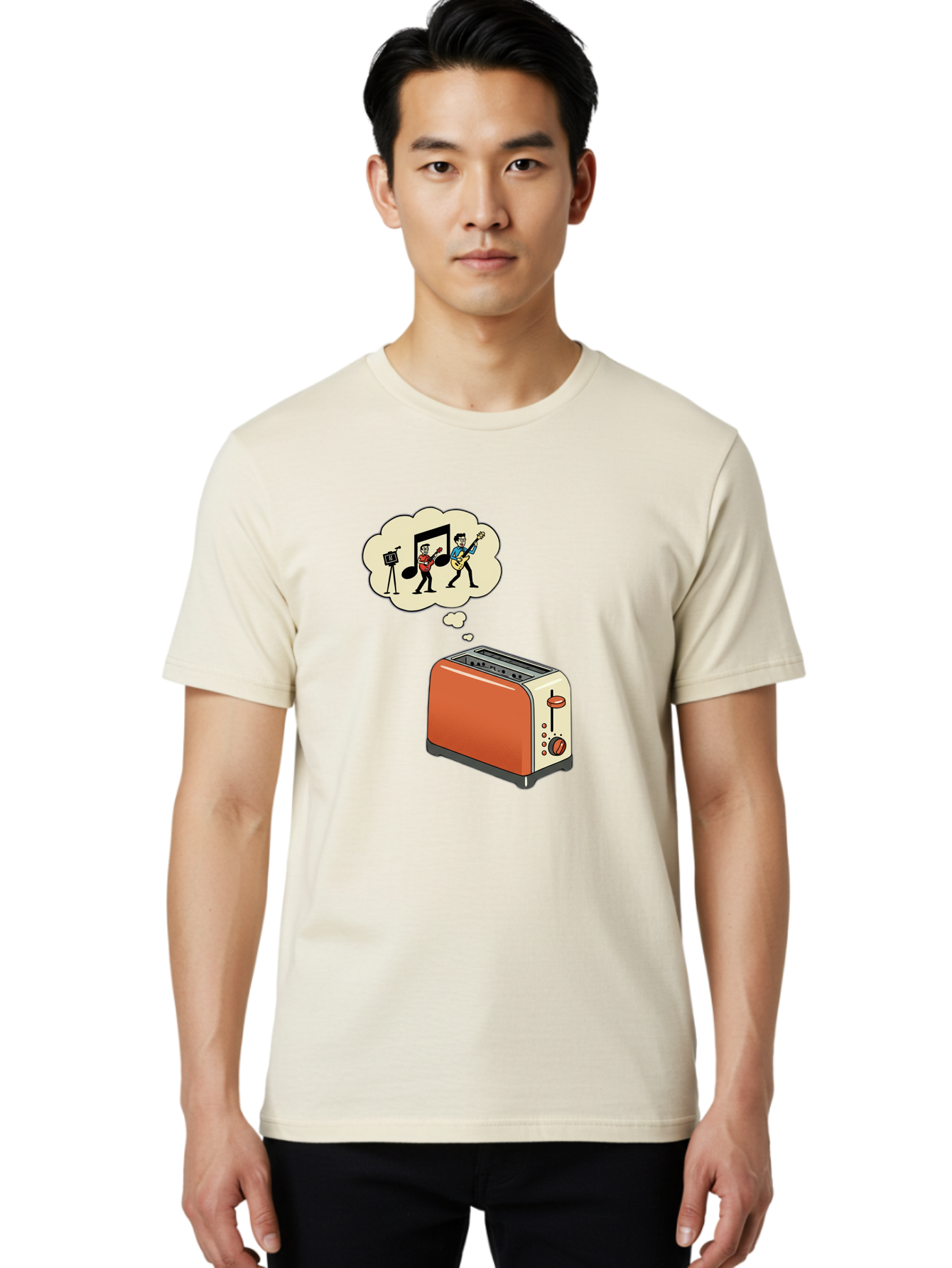 Toaster-Dreams-Of-Music Men'S Graphic Tee, 100% Cotton, Comfortable Casual Summer Wear, Machine Washable, Vintage Camera, Old Camera, Antique Camera, Black Camera, Classic Photography, Photography Equipment, Nostalgic Device, Film Camera, Ban782