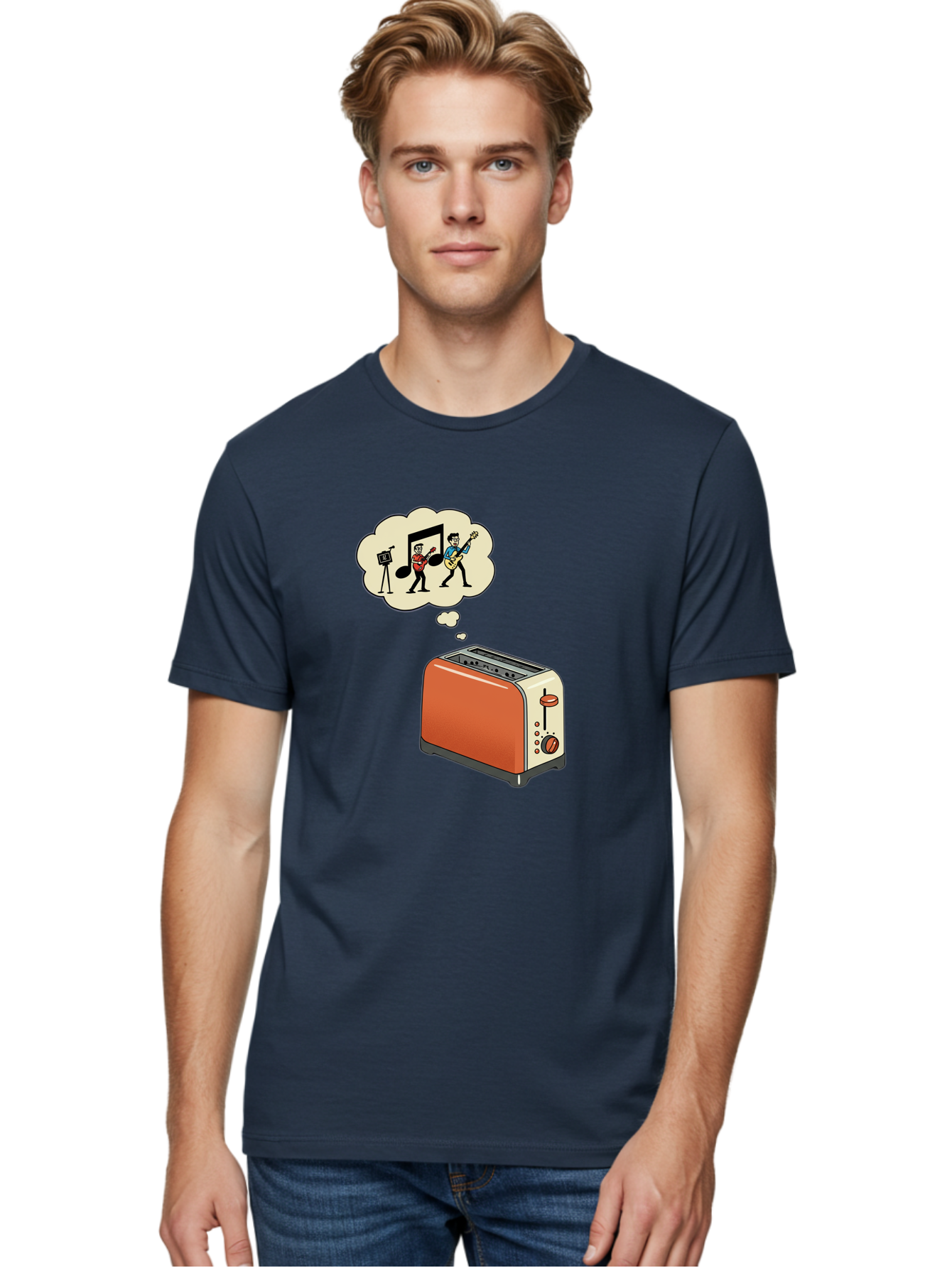 Toaster-Dreams-Of-Music Men'S Graphic Tee, 100% Cotton, Comfortable Casual Summer Wear, Machine Washable, Vintage Camera, Old Camera, Antique Camera, Black Camera, Classic Photography, Photography Equipment, Nostalgic Device, Film Camera, Ban782