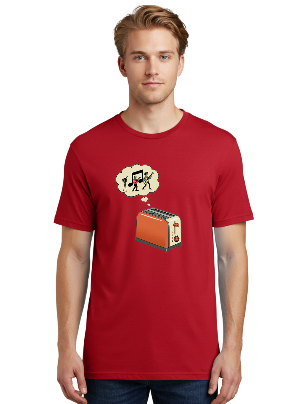 Toaster-Dreams-Of-Music Men'S Graphic Tee, 100% Cotton, Comfortable Casual Summer Wear, Machine Washable, Vintage Camera, Old Camera, Antique Camera, Black Camera, Classic Photography, Photography Equipment, Nostalgic Device, Film Camera, Ban782