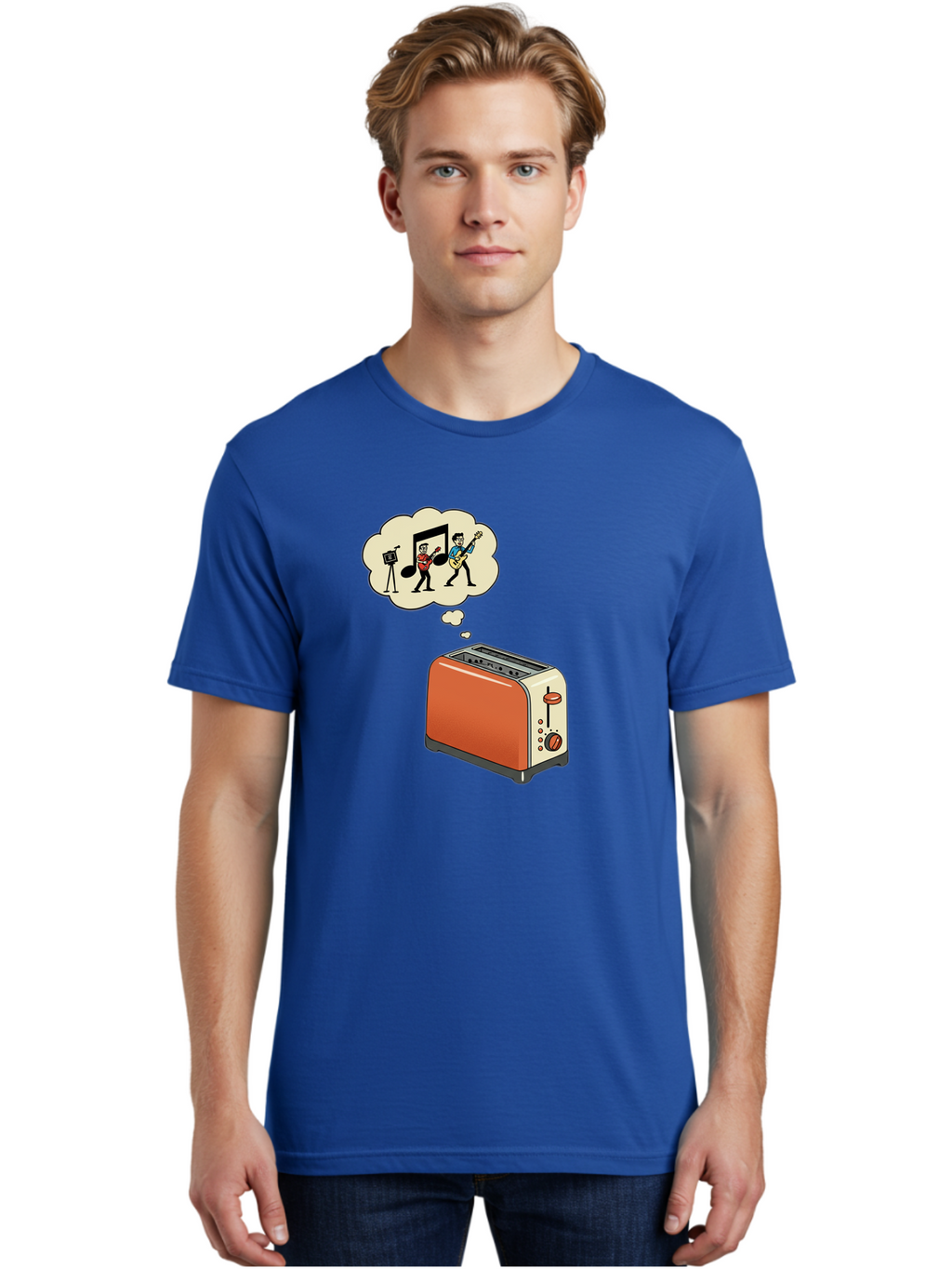 Toaster-Dreams-Of-Music Men'S Graphic Tee, 100% Cotton, Comfortable Casual Summer Wear, Machine Washable, Vintage Camera, Old Camera, Antique Camera, Black Camera, Classic Photography, Photography Equipment, Nostalgic Device, Film Camera, Ban782