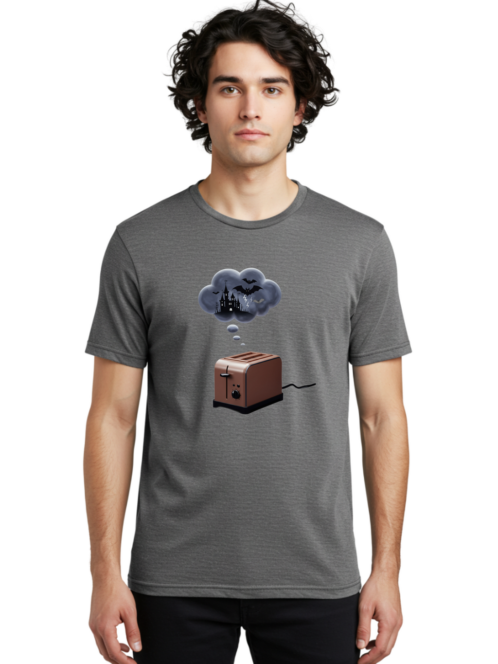 Toaster-Thought-Bubble-1 Men'S Graphic Tee, 100% Cotton, Comfortable Casual Summer Wear, Machine Washable, Vintage Camera, Old Camera, Antique Camera, Black Camera, Classic Photography, Photography Equipment, Nostalgic Device, Film Camera, Ban784