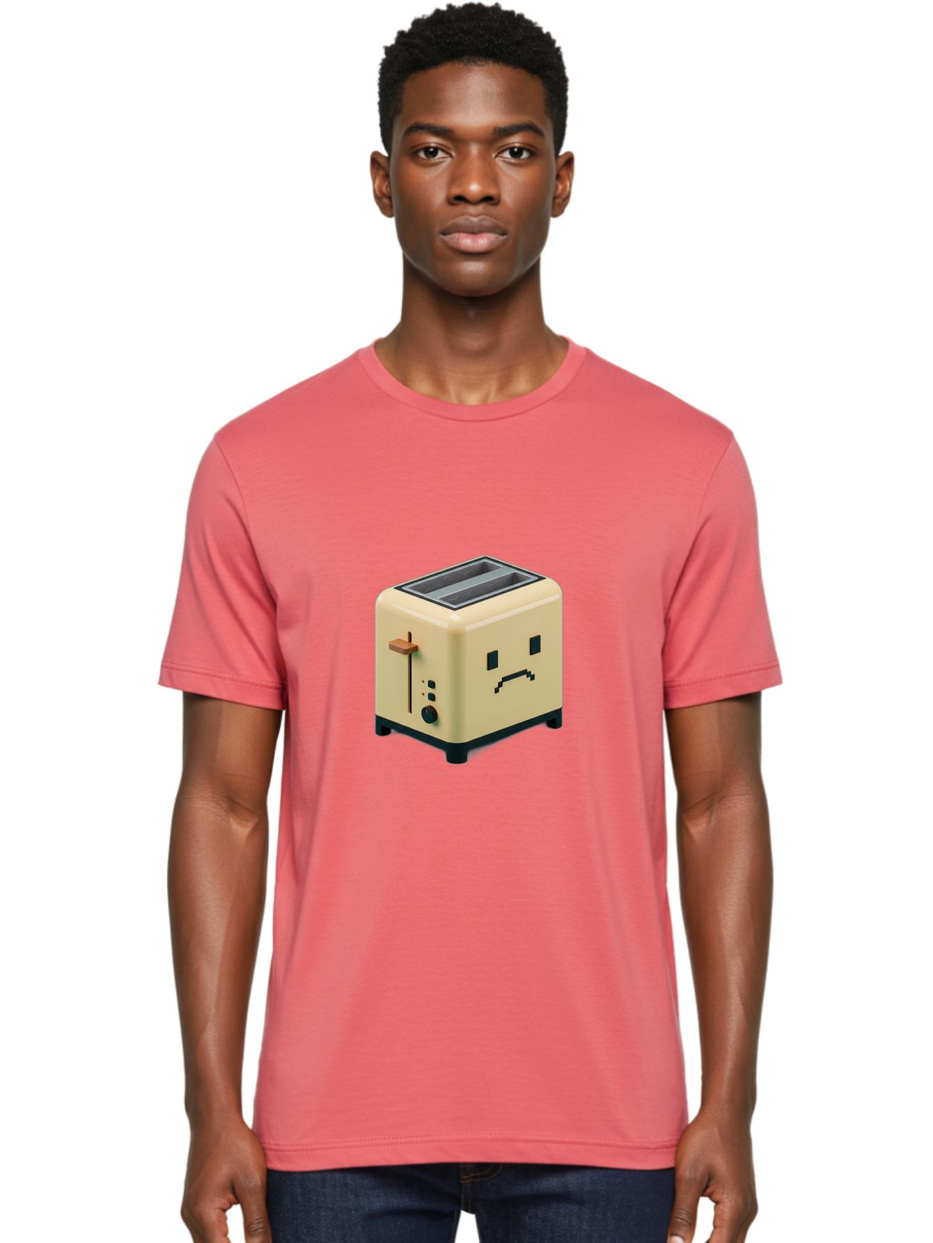 Toaster-With-Pixelated-Face Men'S Graphic Tee, 100% Cotton, Comfortable Casual Summer Wear, Machine Washable, Vintage Camera, Old Camera, Antique Camera, Black Camera, Classic Photography, Photography Equipment, Nostalgic Device, Film Camera, Ban787