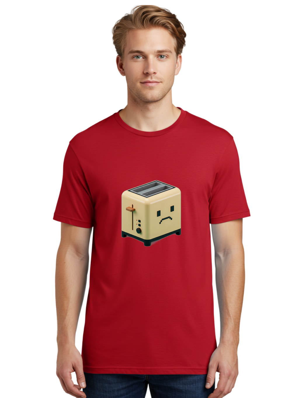Toaster-With-Pixelated-Face Men'S Graphic Tee, 100% Cotton, Comfortable Casual Summer Wear, Machine Washable, Vintage Camera, Old Camera, Antique Camera, Black Camera, Classic Photography, Photography Equipment, Nostalgic Device, Film Camera, Ban787