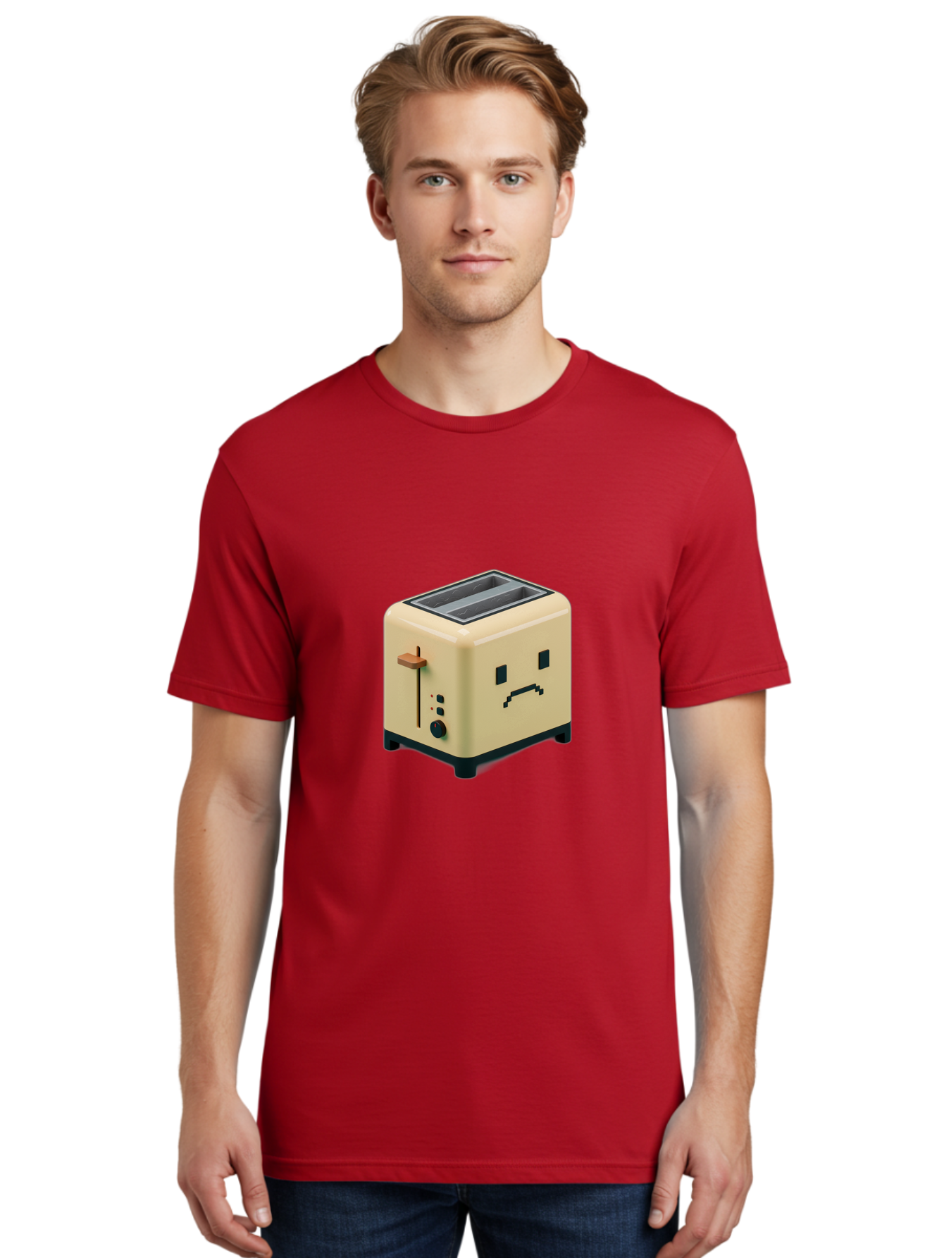 Toaster-With-Pixelated-Face Men'S Graphic Tee, 100% Cotton, Comfortable Casual Summer Wear, Machine Washable, Vintage Camera, Old Camera, Antique Camera, Black Camera, Classic Photography, Photography Equipment, Nostalgic Device, Film Camera, Ban787