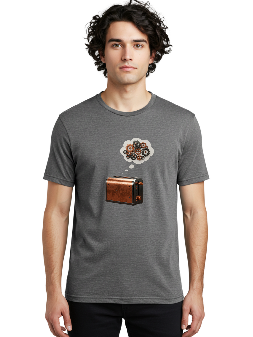 Toaster-With-Thinking-Gears Men'S Graphic Tee, 100% Cotton, Comfortable Casual Summer Wear, Machine Washable, Vintage Camera, Old Camera, Antique Camera, Black Camera, Classic Photography, Photography Equipment, Nostalgic Device, Film Camera, Ban789