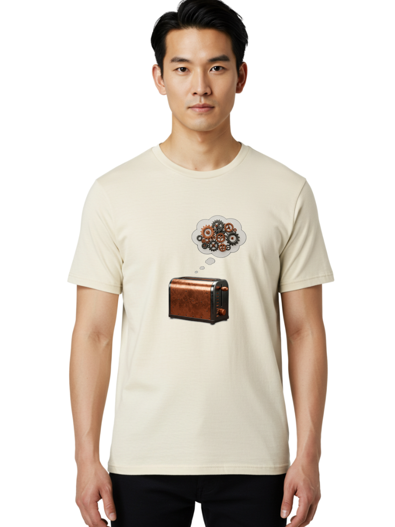 Toaster-With-Thinking-Gears Men'S Graphic Tee, 100% Cotton, Comfortable Casual Summer Wear, Machine Washable, Vintage Camera, Old Camera, Antique Camera, Black Camera, Classic Photography, Photography Equipment, Nostalgic Device, Film Camera, Ban789