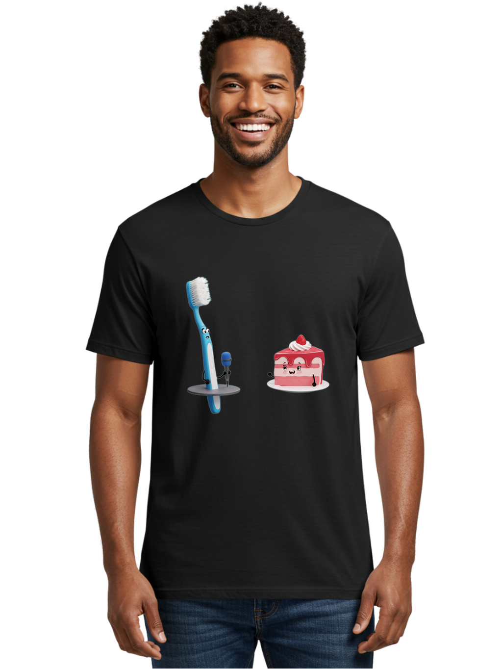 Toothbrush-And-Cake-1 Men'S Graphic Tee, 100% Cotton, Comfortable Casual Summer Wear, Machine Washable, Vintage Camera, Old Camera, Antique Camera, Black Camera, Classic Photography, Photography Equipment, Nostalgic Device, Film Camera, Ban812
