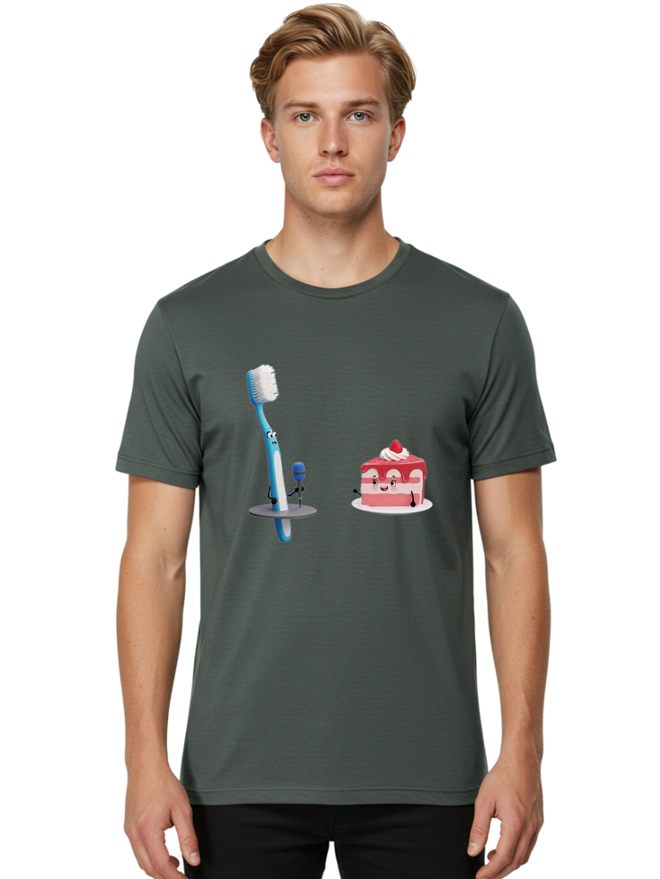 Toothbrush-And-Cake-1 Men'S Graphic Tee, 100% Cotton, Comfortable Casual Summer Wear, Machine Washable, Vintage Camera, Old Camera, Antique Camera, Black Camera, Classic Photography, Photography Equipment, Nostalgic Device, Film Camera, Ban812