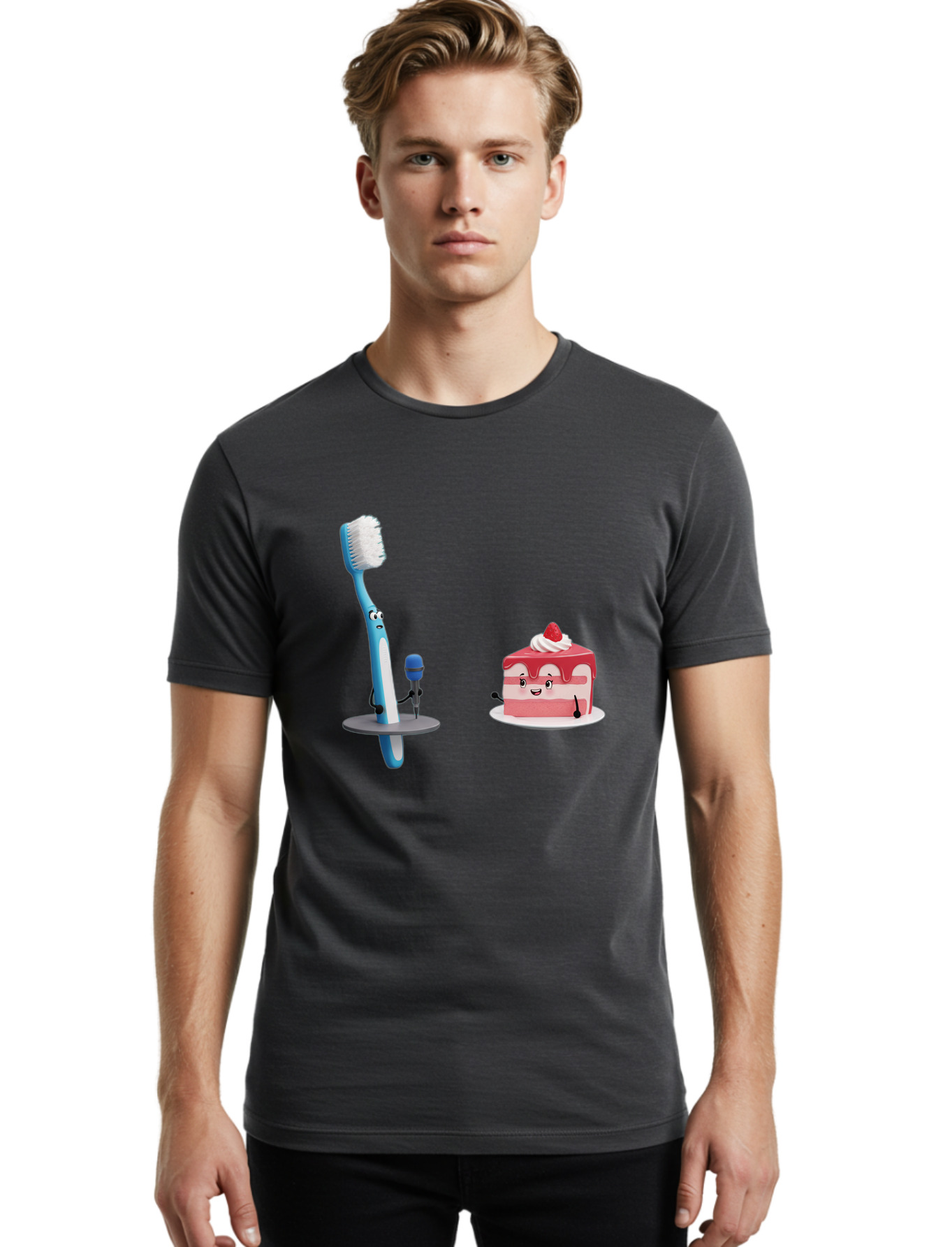 Toothbrush-And-Cake-1 Men'S Graphic Tee, 100% Cotton, Comfortable Casual Summer Wear, Machine Washable, Vintage Camera, Old Camera, Antique Camera, Black Camera, Classic Photography, Photography Equipment, Nostalgic Device, Film Camera, Ban812