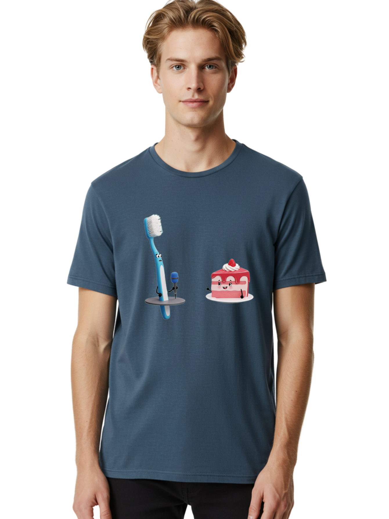 Toothbrush-And-Cake-1 Men'S Graphic Tee, 100% Cotton, Comfortable Casual Summer Wear, Machine Washable, Vintage Camera, Old Camera, Antique Camera, Black Camera, Classic Photography, Photography Equipment, Nostalgic Device, Film Camera, Ban812