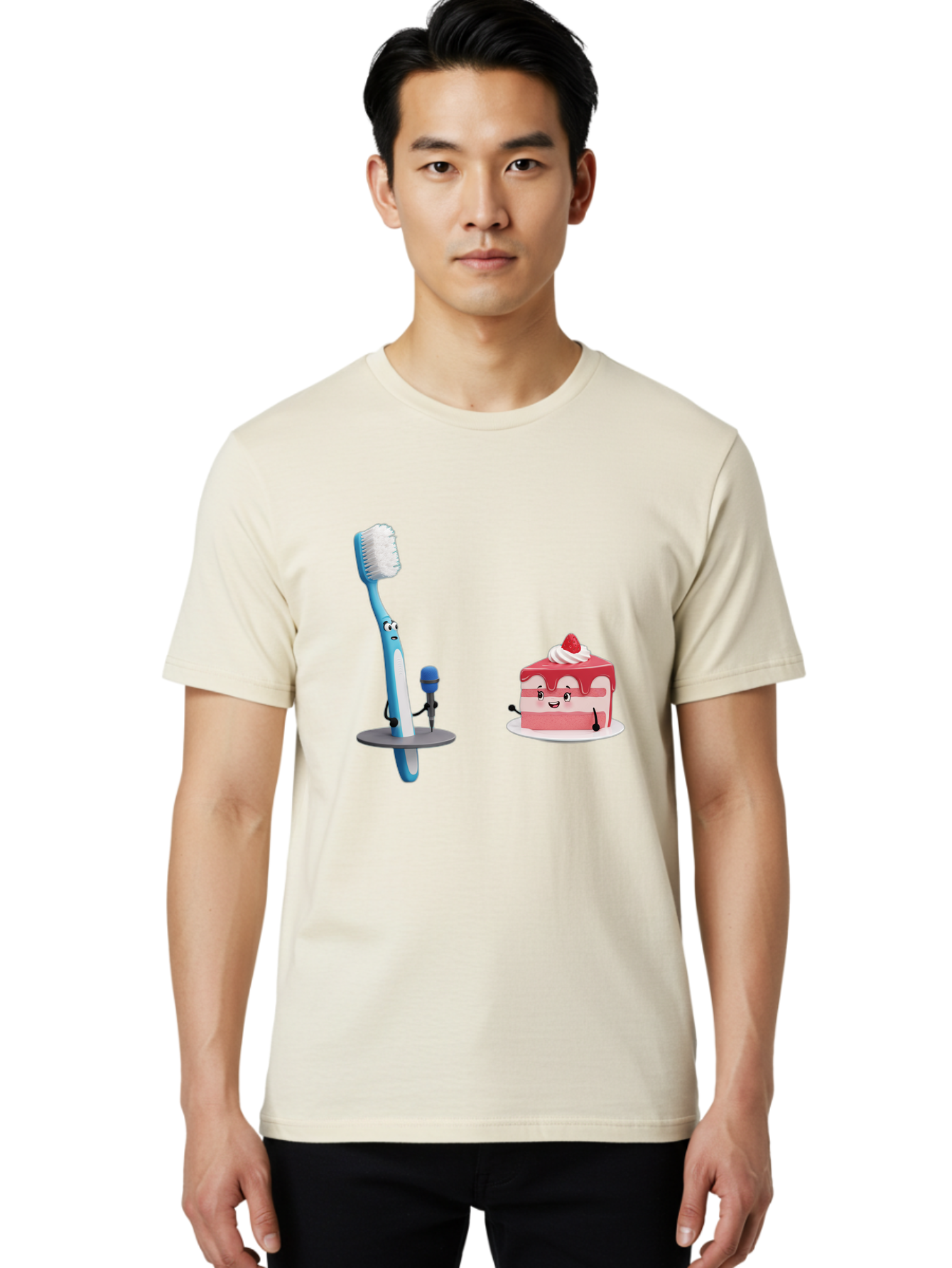 Toothbrush-And-Cake-1 Men'S Graphic Tee, 100% Cotton, Comfortable Casual Summer Wear, Machine Washable, Vintage Camera, Old Camera, Antique Camera, Black Camera, Classic Photography, Photography Equipment, Nostalgic Device, Film Camera, Ban812