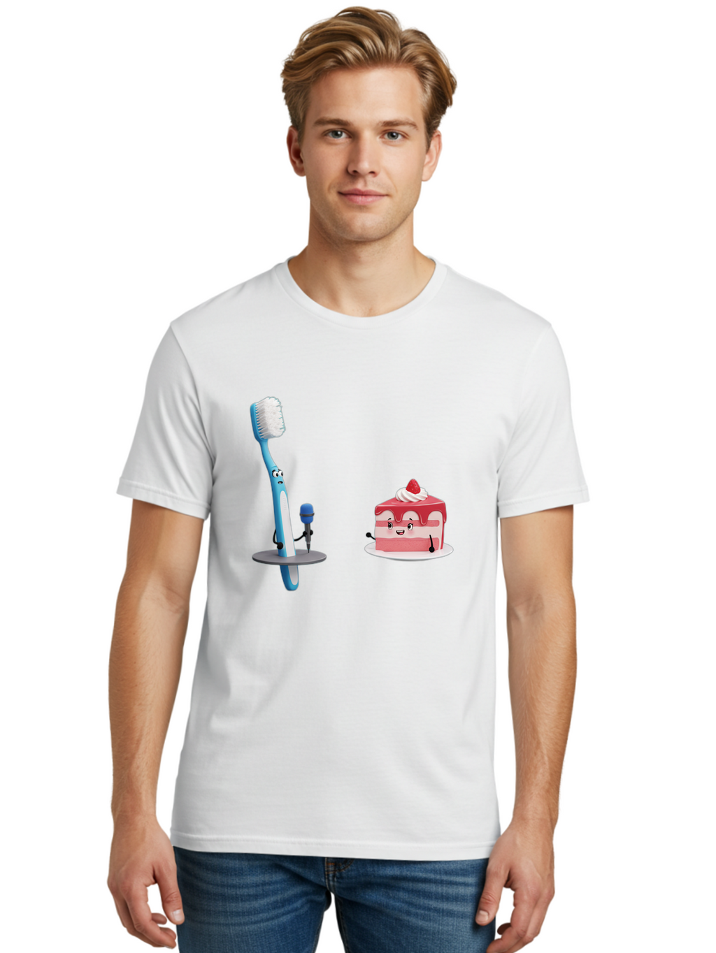Toothbrush-And-Cake-1 Men'S Graphic Tee, 100% Cotton, Comfortable Casual Summer Wear, Machine Washable, Vintage Camera, Old Camera, Antique Camera, Black Camera, Classic Photography, Photography Equipment, Nostalgic Device, Film Camera, Ban812