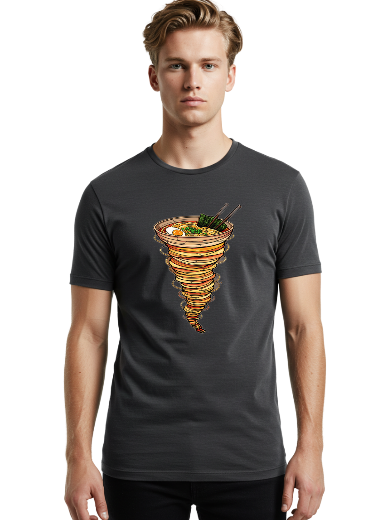 Tornado-Ramen-1 Men'S Graphic Tee, 100% Cotton, Comfortable Casual Summer Wear, Machine Washable, Vintage Camera, Old Camera, Antique Camera, Black Camera, Classic Photography, Photography Equipment, Nostalgic Device, Film Camera, Camera Art Ban819