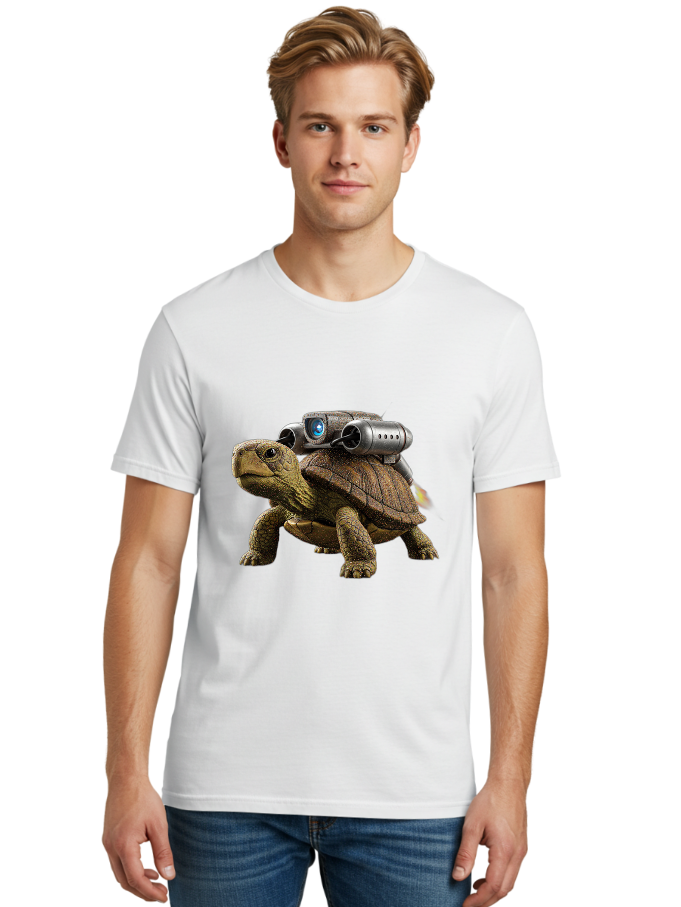 Tortoise-With-Rocket-1 Men'S Graphic Tee, 100% Cotton, Comfortable Casual Summer Wear, Machine Washable, Vintage Camera, Old Camera, Antique Camera, Black Camera, Classic Photography, Photography Equipment, Nostalgic Device, Film Camera, Ban825