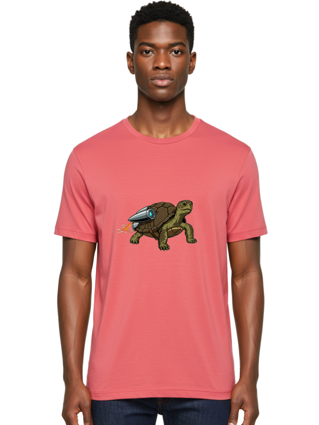 Tortoise-With-Rocket Men'S Graphic Tee, 100% Cotton, Comfortable Casual Summer Wear, Machine Washable, Vintage Camera, Old Camera, Antique Camera, Black Camera, Classic Photography, Photography Equipment, Nostalgic Device, Film Camera, Ban826