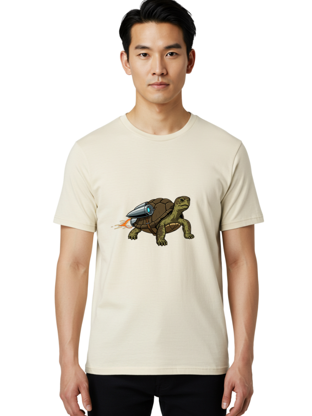 Tortoise-With-Rocket Men'S Graphic Tee, 100% Cotton, Comfortable Casual Summer Wear, Machine Washable, Vintage Camera, Old Camera, Antique Camera, Black Camera, Classic Photography, Photography Equipment, Nostalgic Device, Film Camera, Ban826