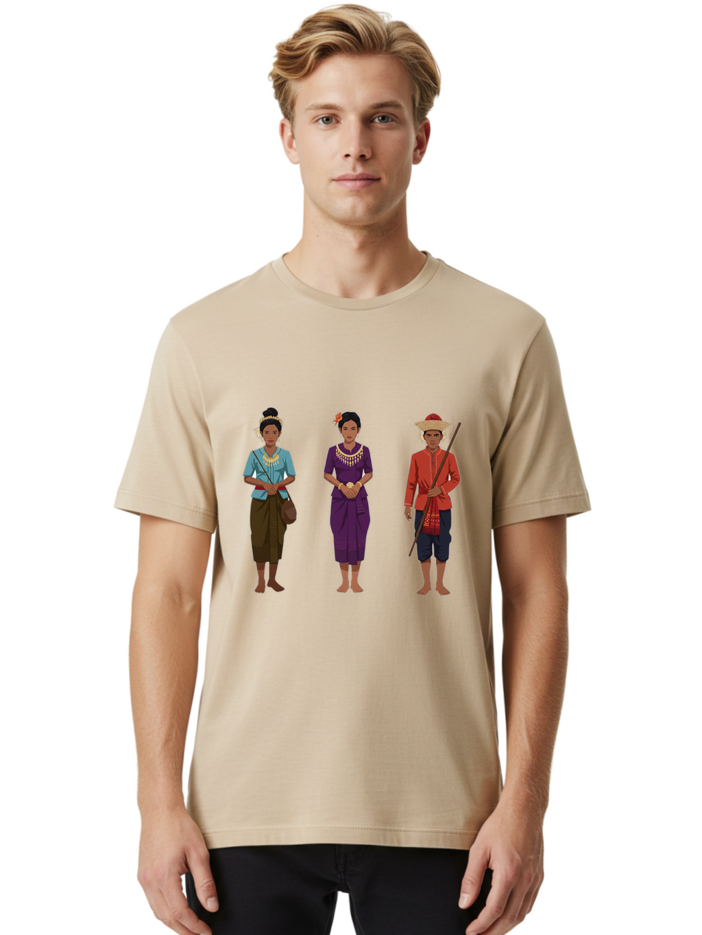 Traditional-Cambodian-People Men'S Graphic Tee, 100% Cotton, Comfortable Casual Summer Wear, Machine Washable, Vintage Camera, Old Camera, Antique Camera, Black Camera, Classic Photography, Photography Equipment, Nostalgic Device, Film Camera, Ban831