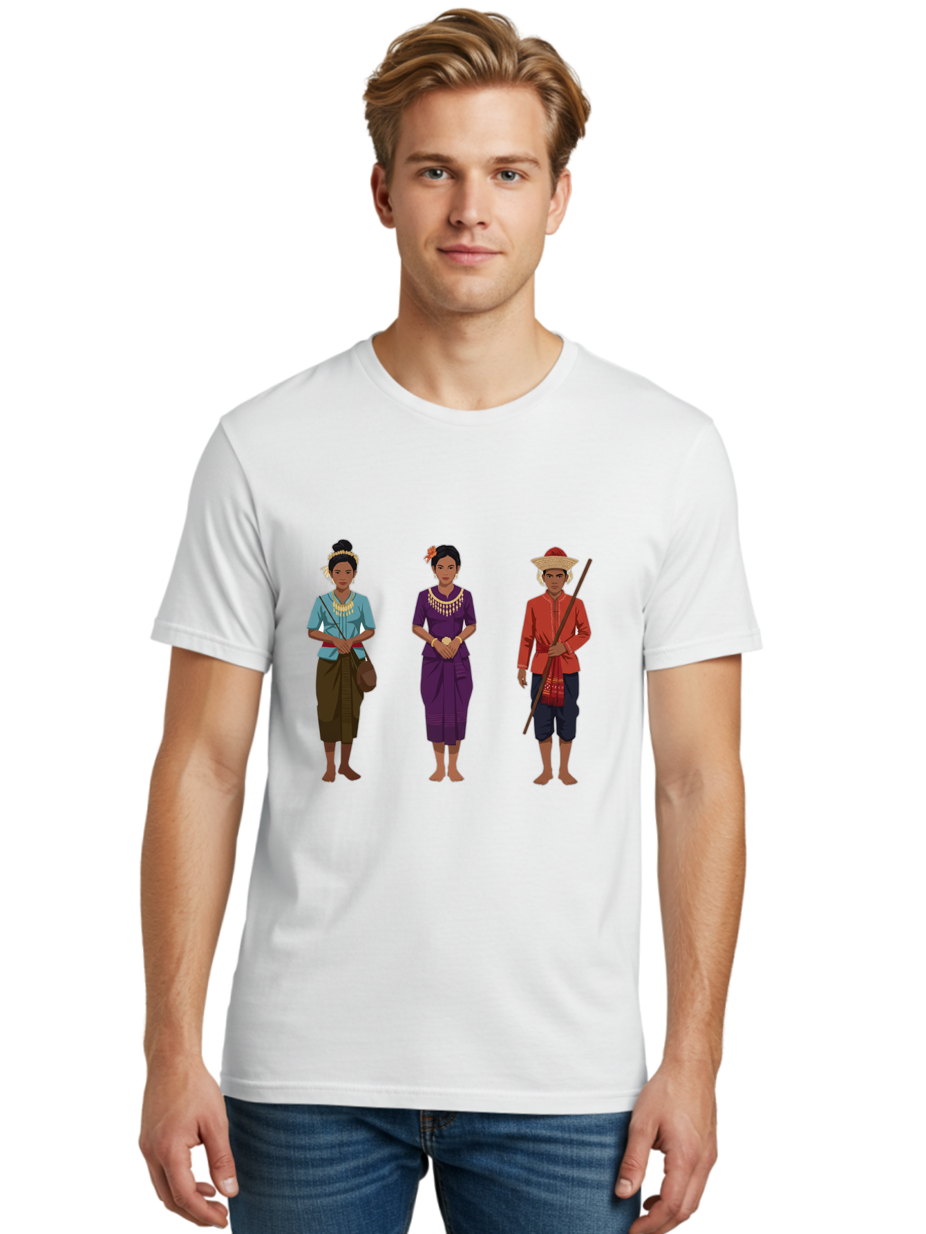 Traditional-Cambodian-People Men'S Graphic Tee, 100% Cotton, Comfortable Casual Summer Wear, Machine Washable, Vintage Camera, Old Camera, Antique Camera, Black Camera, Classic Photography, Photography Equipment, Nostalgic Device, Film Camera, Ban831