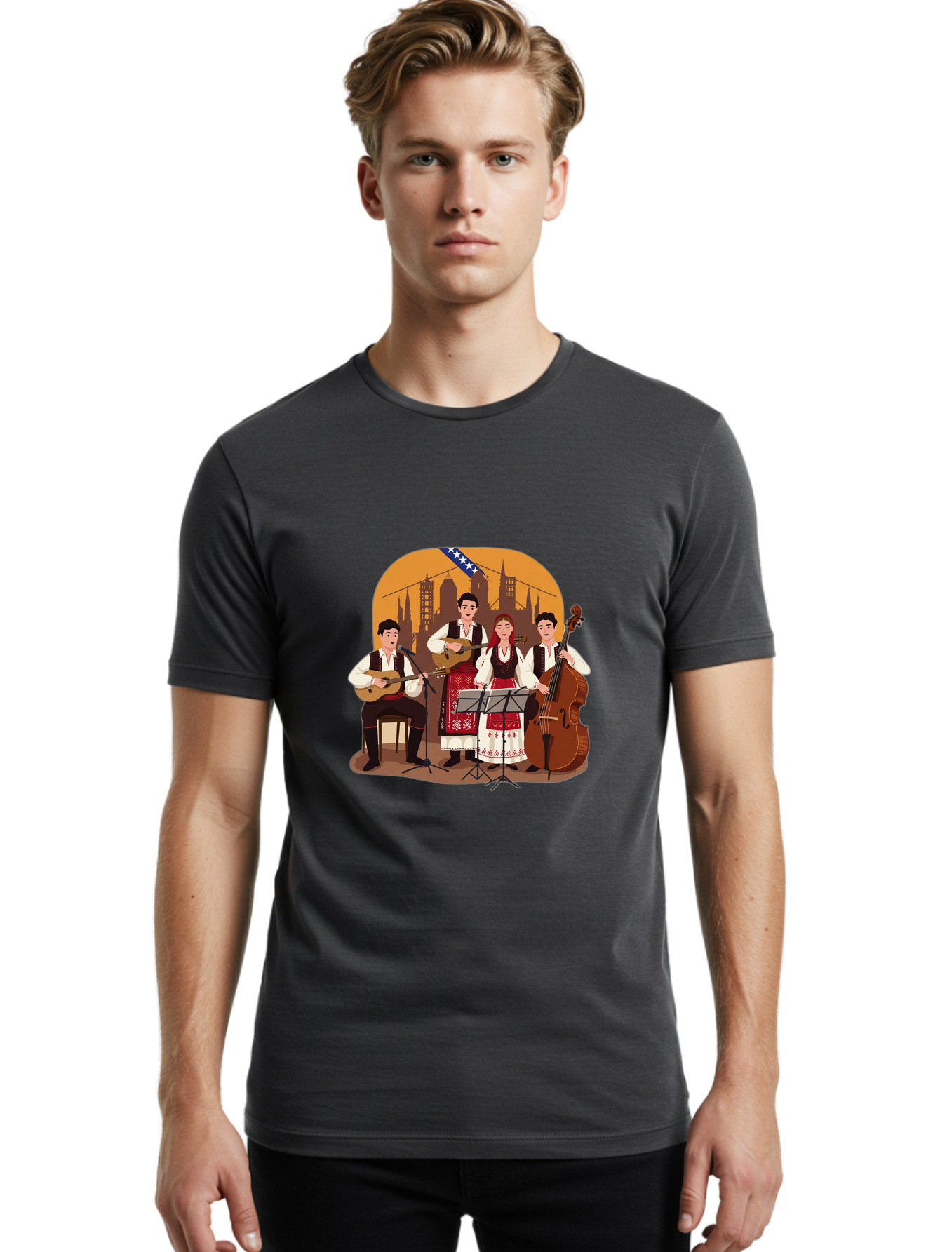 Traditional-Folk-Band Men'S Graphic Tee, 100% Cotton, Comfortable Casual Summer Wear, Machine Washable, Vintage Camera, Old Camera, Antique Camera, Black Camera, Classic Photography, Photography Equipment, Nostalgic Device, Film Camera, Ban833