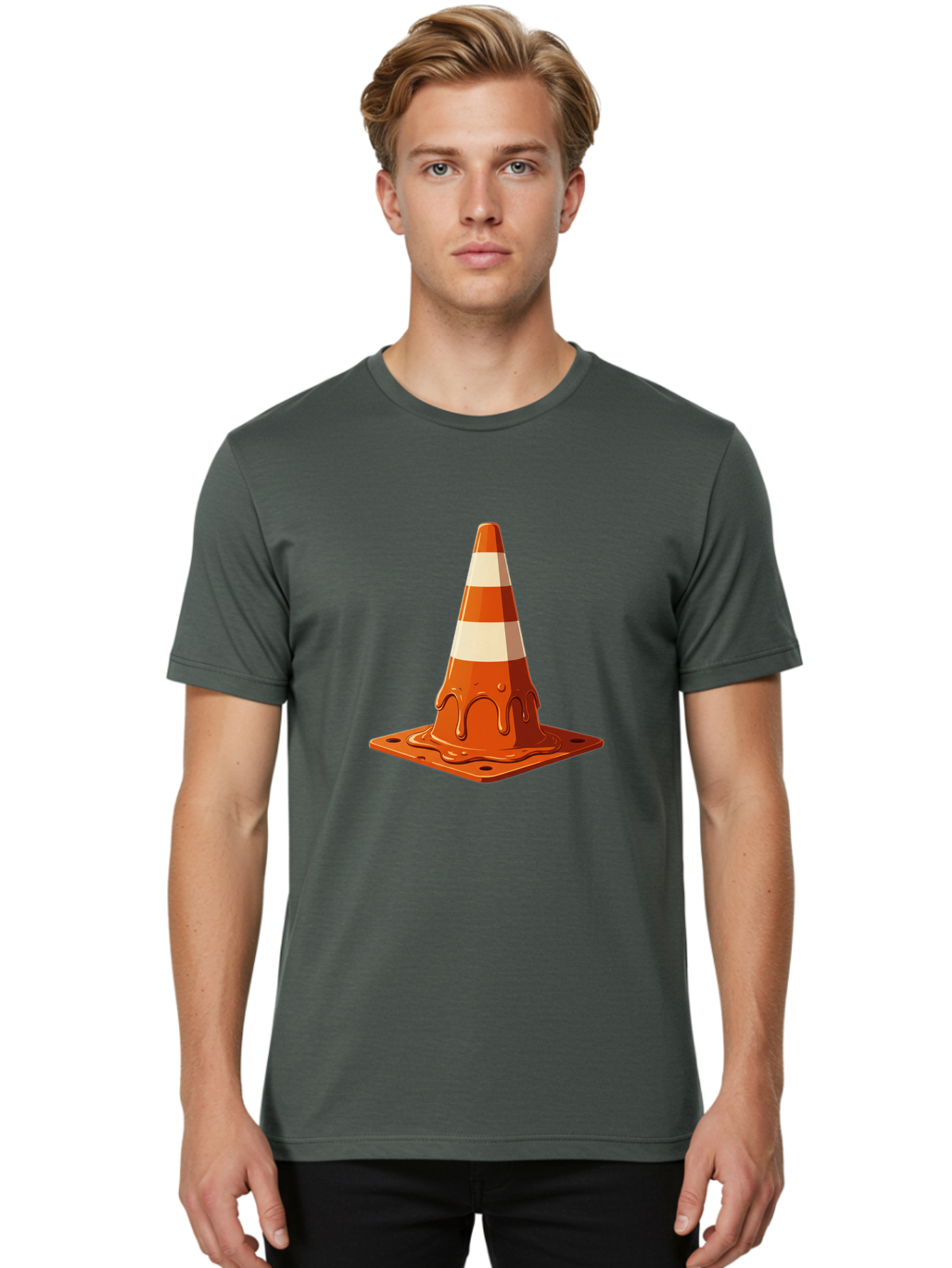 Traffic-Cone-2 Men'S Graphic Tee, 100% Cotton, Comfortable Casual Summer Wear, Machine Washable, Vintage Camera, Old Camera, Antique Camera, Black Camera, Classic Photography, Photography Equipment, Nostalgic Device, Film Camera, Camera Art Ban837