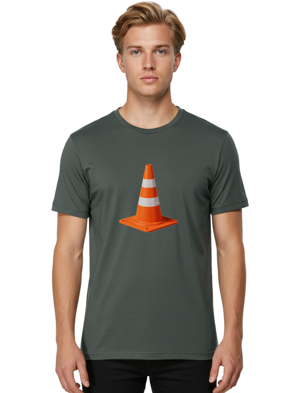Traffic-Cone-4 Men'S Graphic Tee, 100% Cotton, Comfortable Casual Summer Wear, Machine Washable, Vintage Camera, Old Camera, Antique Camera, Black Camera, Classic Photography, Photography Equipment, Nostalgic Device, Film Camera, Camera Art Ban839