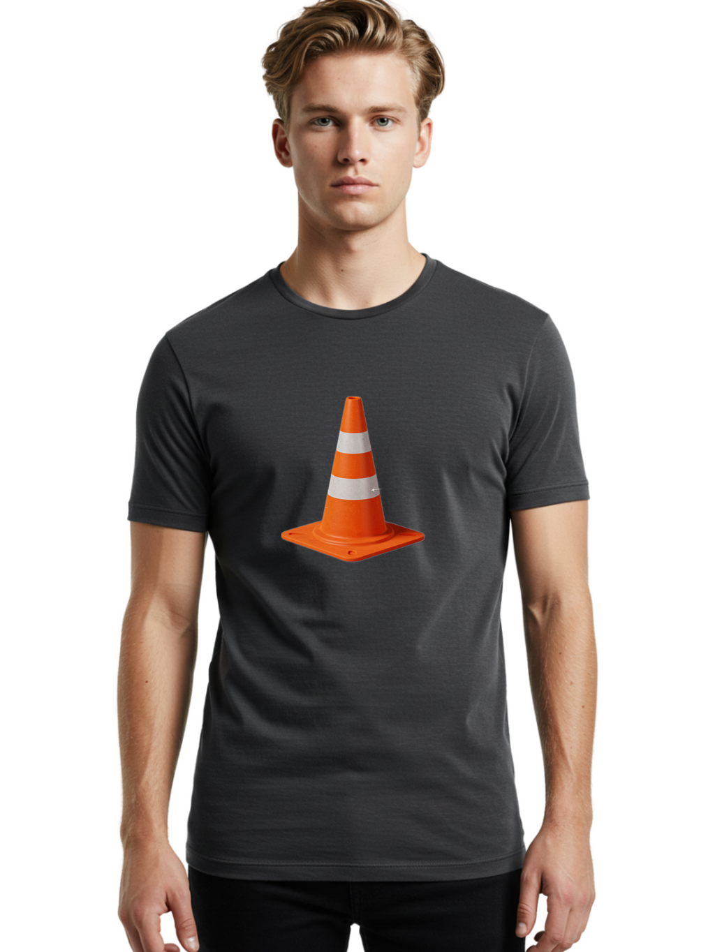 Traffic-Cone-4 Men'S Graphic Tee, 100% Cotton, Comfortable Casual Summer Wear, Machine Washable, Vintage Camera, Old Camera, Antique Camera, Black Camera, Classic Photography, Photography Equipment, Nostalgic Device, Film Camera, Camera Art Ban839