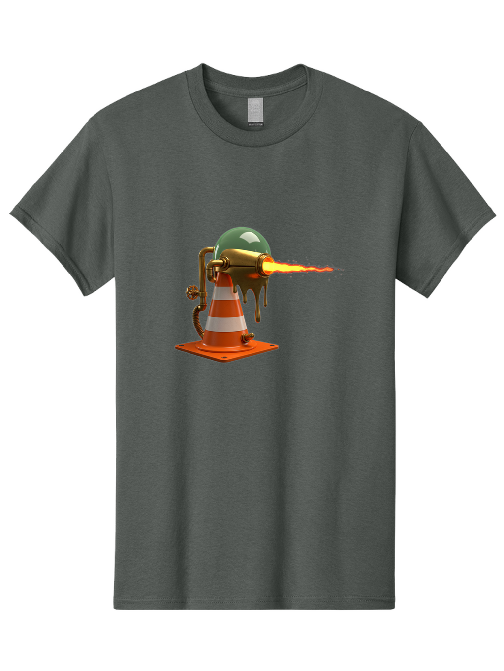 Traffic-Cone-Flamethrower Men'S Graphic Tee, 100% Cotton, Comfortable Casual Summer Wear, Machine Washable, Vintage Camera, Old Camera, Antique Camera, Black Camera, Classic Photography, Photography Equipment, Nostalgic Device, Film Camera, Ban840