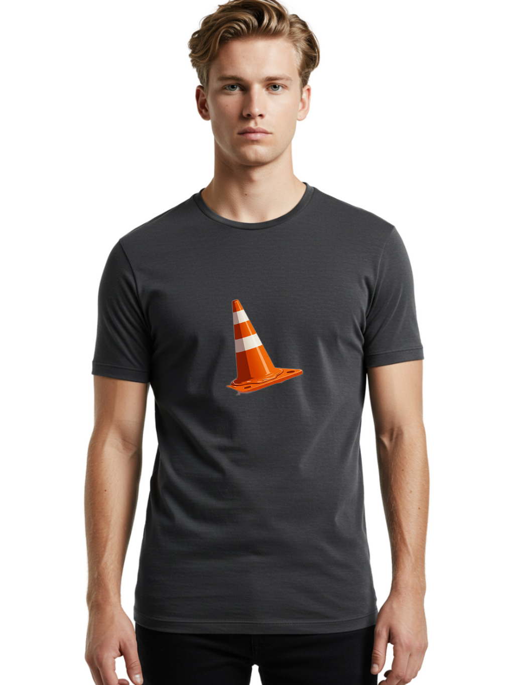 Traffic-Cone Men'S Graphic Tee, 100% Cotton, Comfortable Casual Summer Wear, Machine Washable, Vintage Camera, Old Camera, Antique Camera, Black Camera, Classic Photography, Photography Equipment, Nostalgic Device, Film Camera, Camera Art Ban844