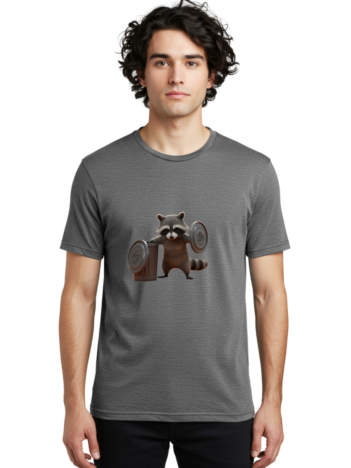 Trash-Can-Dumbbell-Raccoon Men'S Graphic Tee, 100% Cotton, Comfortable Casual Summer Wear, Machine Washable, Vintage Camera, Old Camera, Antique Camera, Black Camera, Classic Photography, Photography Equipment, Nostalgic Device, Film Camera, Ban846
