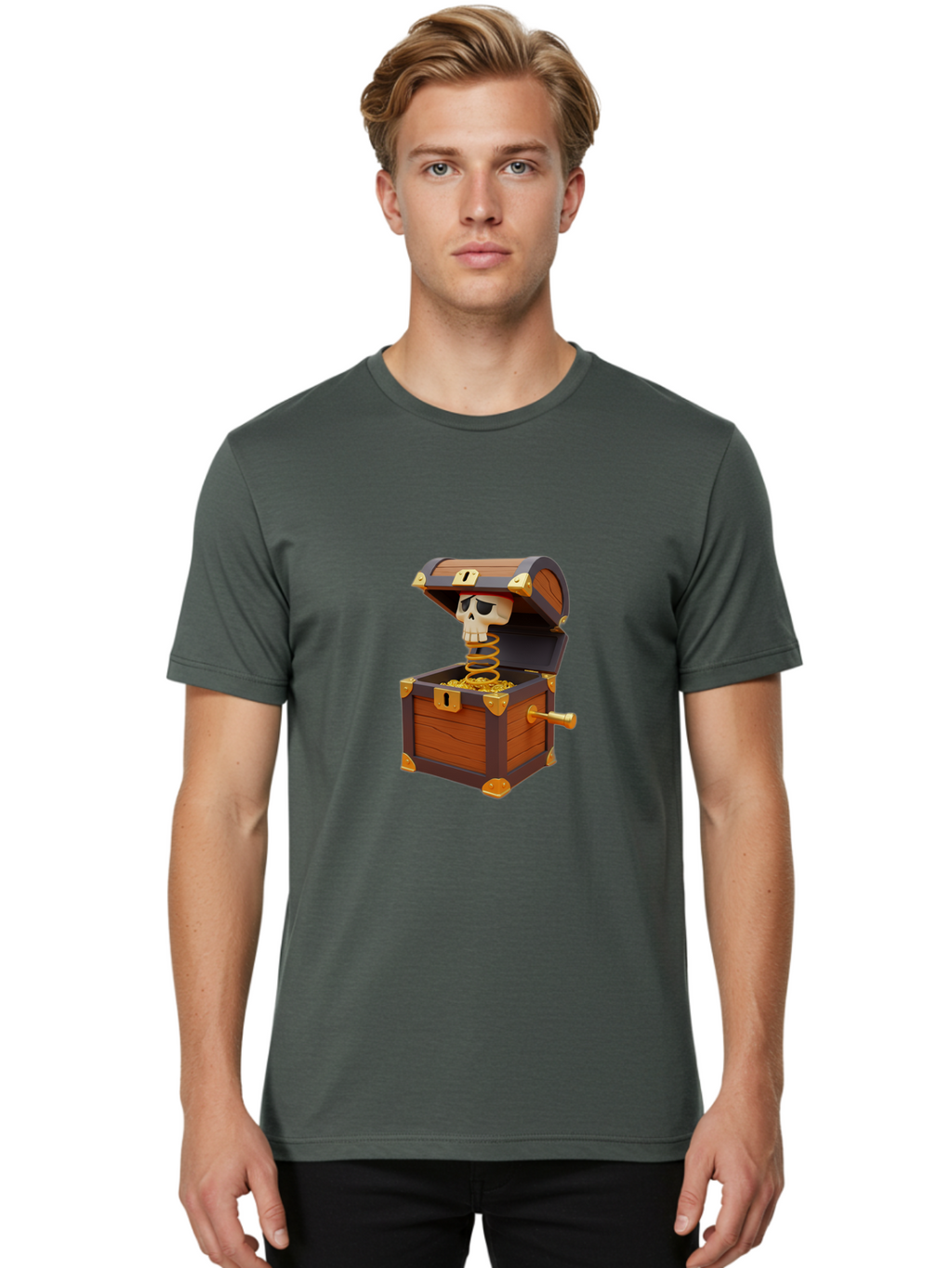Treasure-Chest-Jack-In-The-Box Men'S Graphic Tee, 100% Cotton, Comfortable Casual Summer Wear, Machine Washable, Vintage Camera, Old Camera, Antique Camera, Black Camera, Classic Photography, Photography Equipment, Nostalgic Device, Ban847